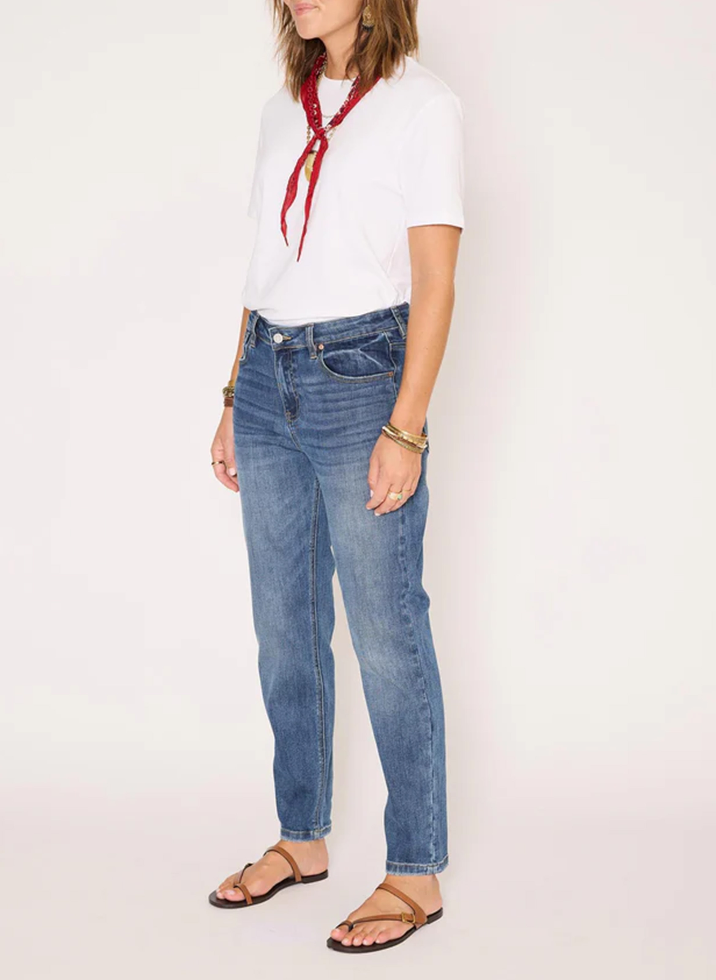 Boyfriend-Jeans aus Baumwoll-Mix MKT Blau