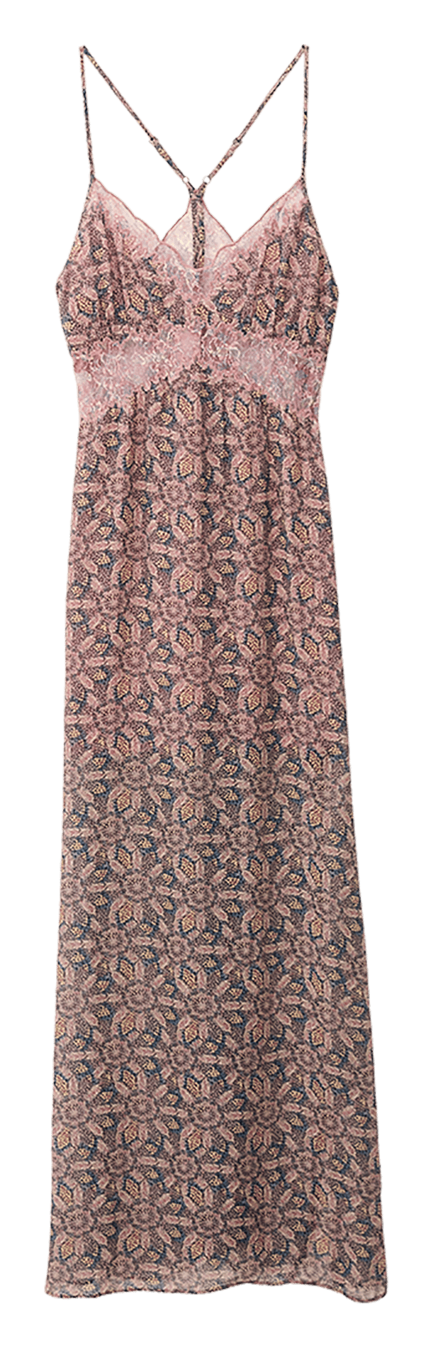 Robe longue col V imprimée BA&SH Bleu