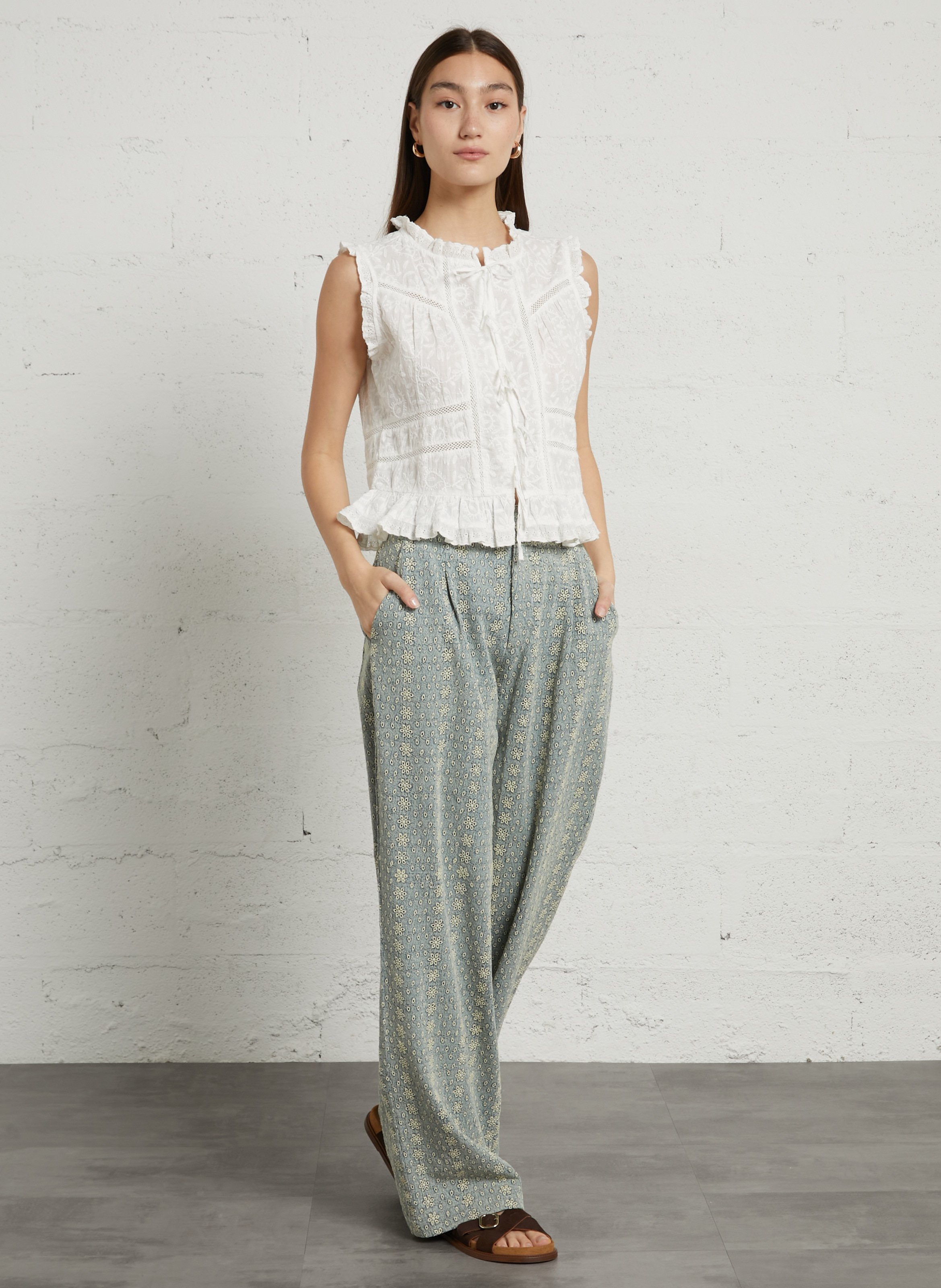 Aimee - Plumetis-Oberteil MAISON HOTEL Weiss