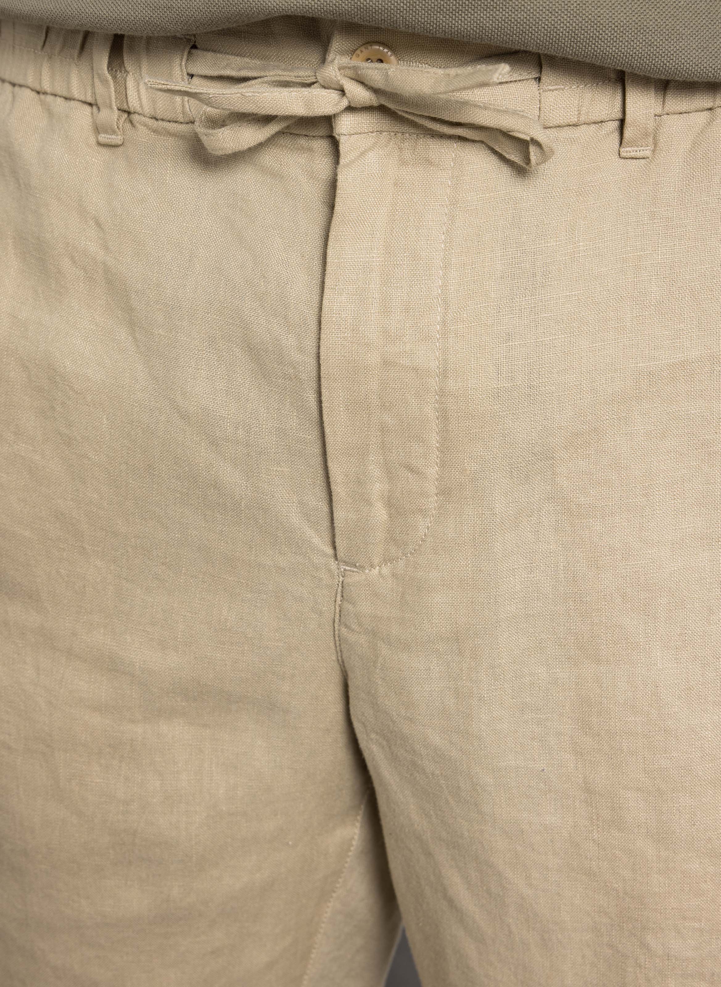 Solid linen straight shorts GANT Beige