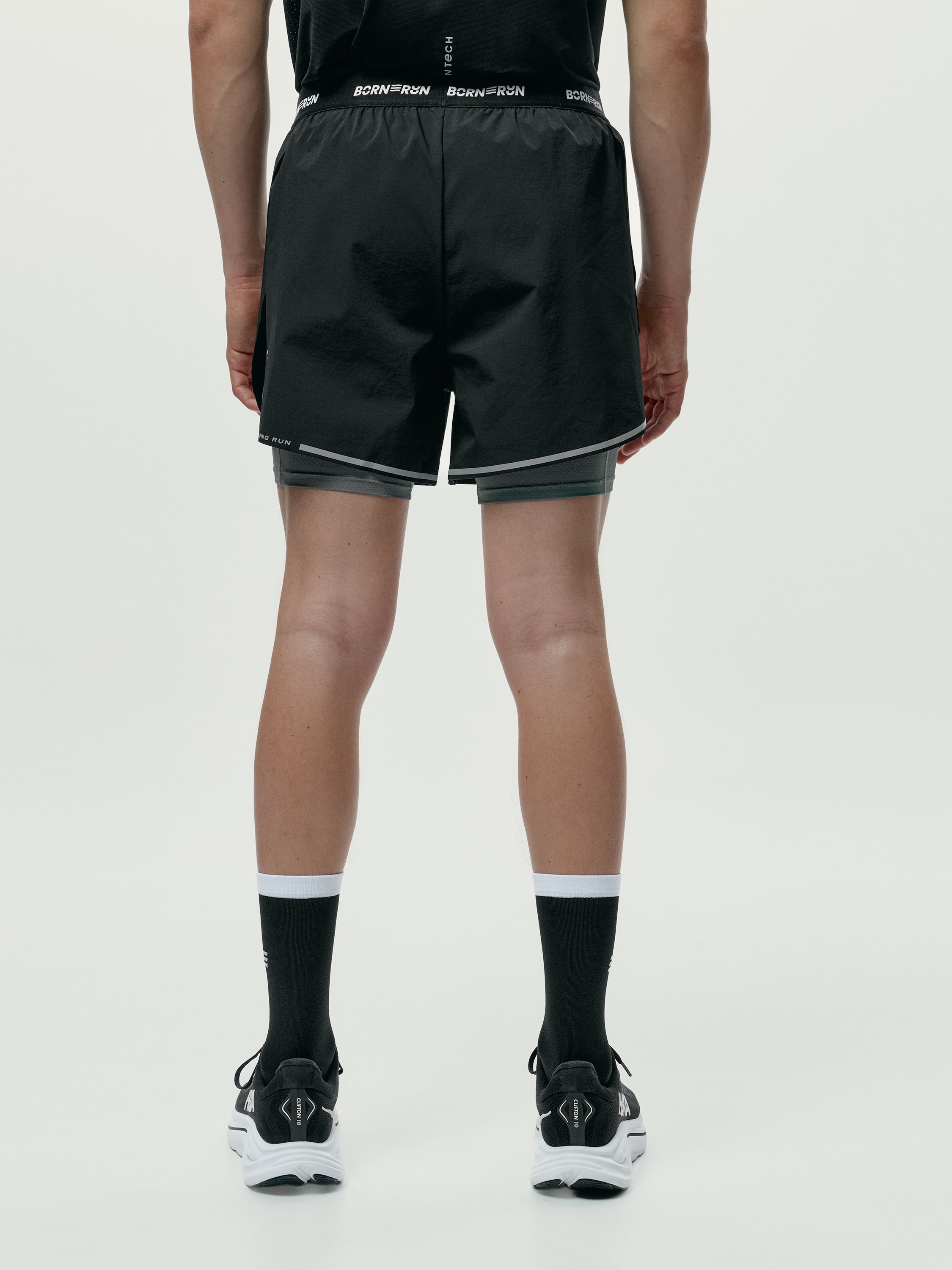 Men's running sports shorts BORN Black