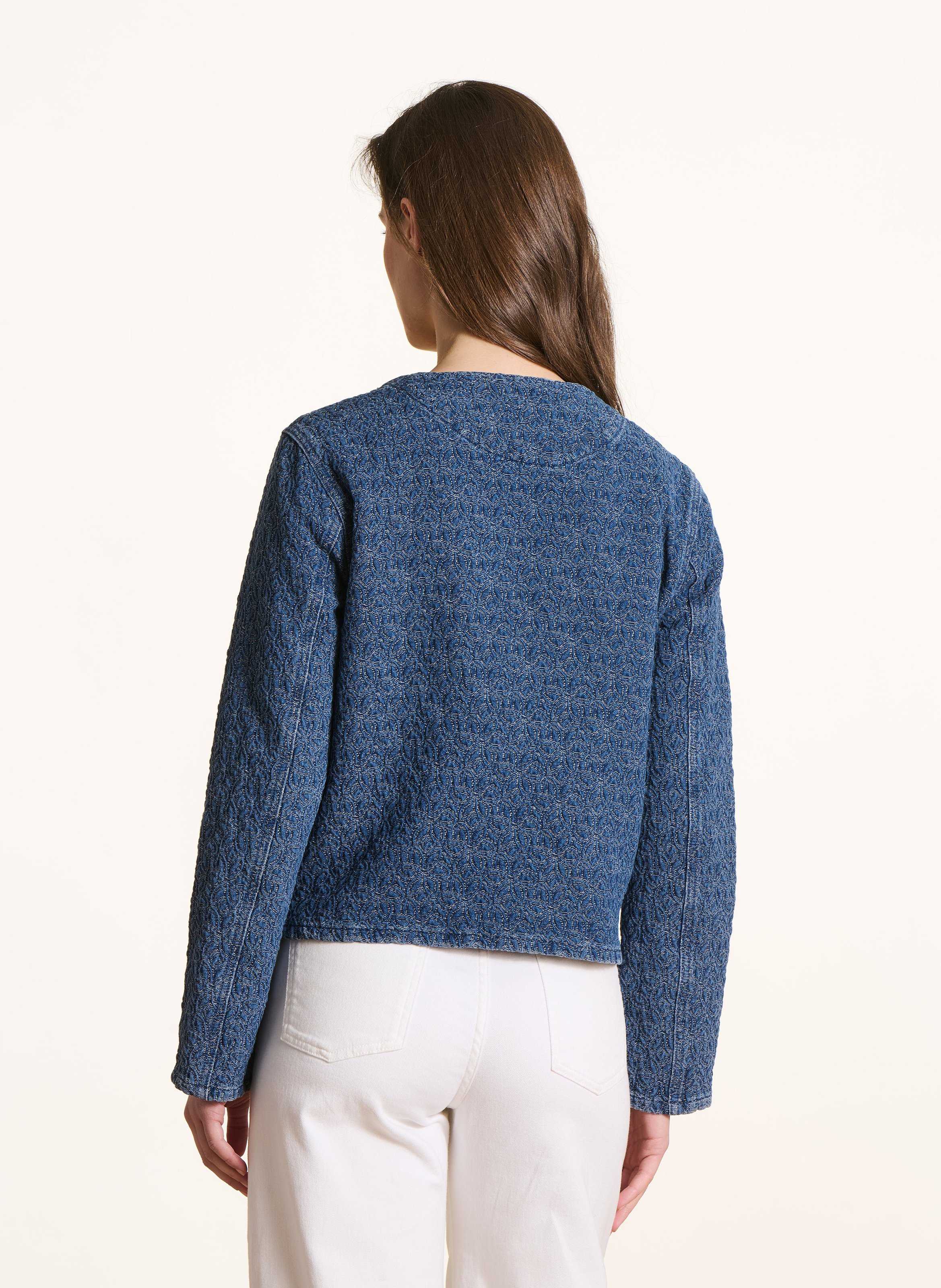 Jack met Victoriaanse kraag - katoenblend LA FEE MARABOUTEE Blauw