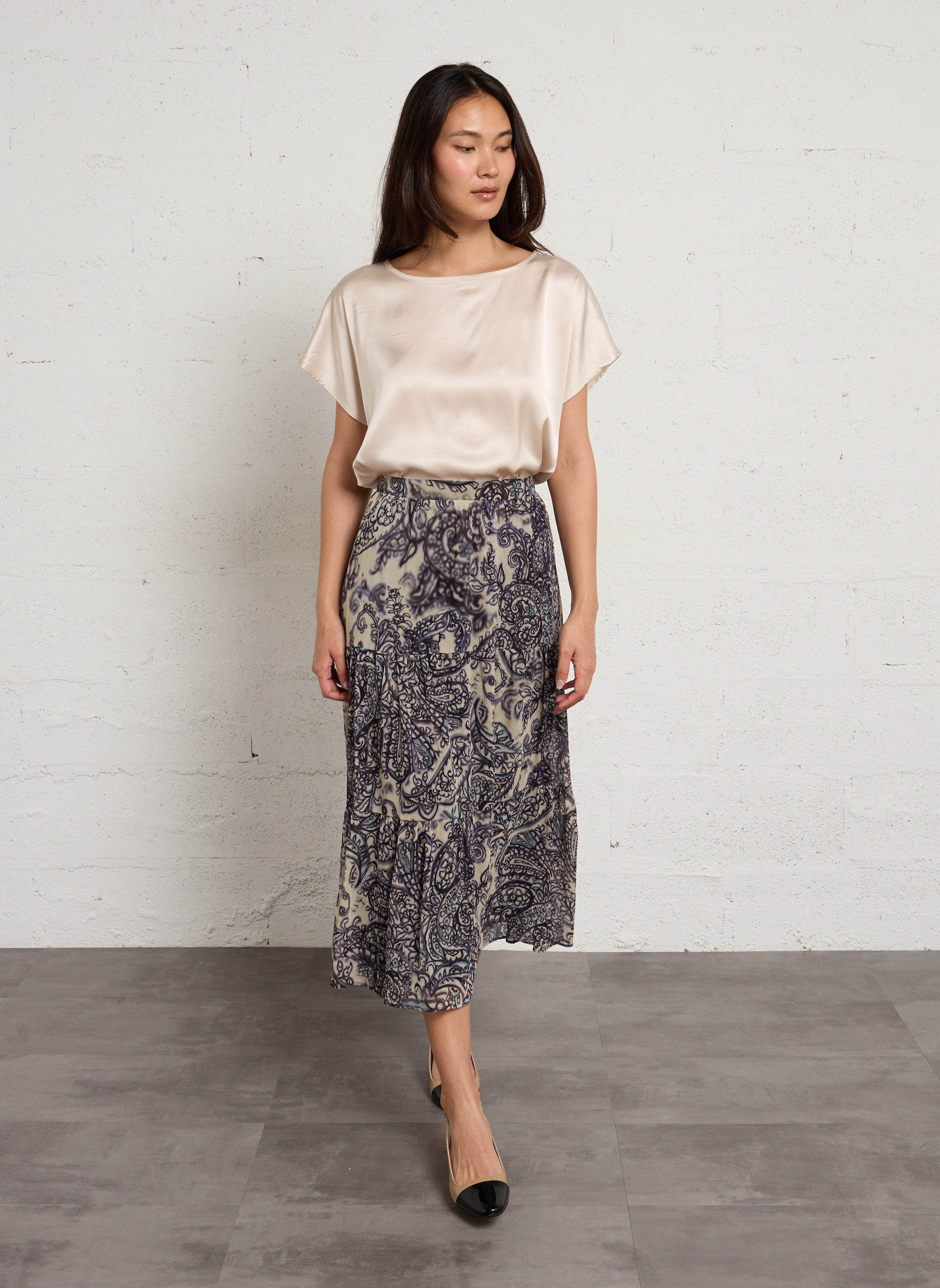 Rundhals-Top SUD EXPRESS Beige