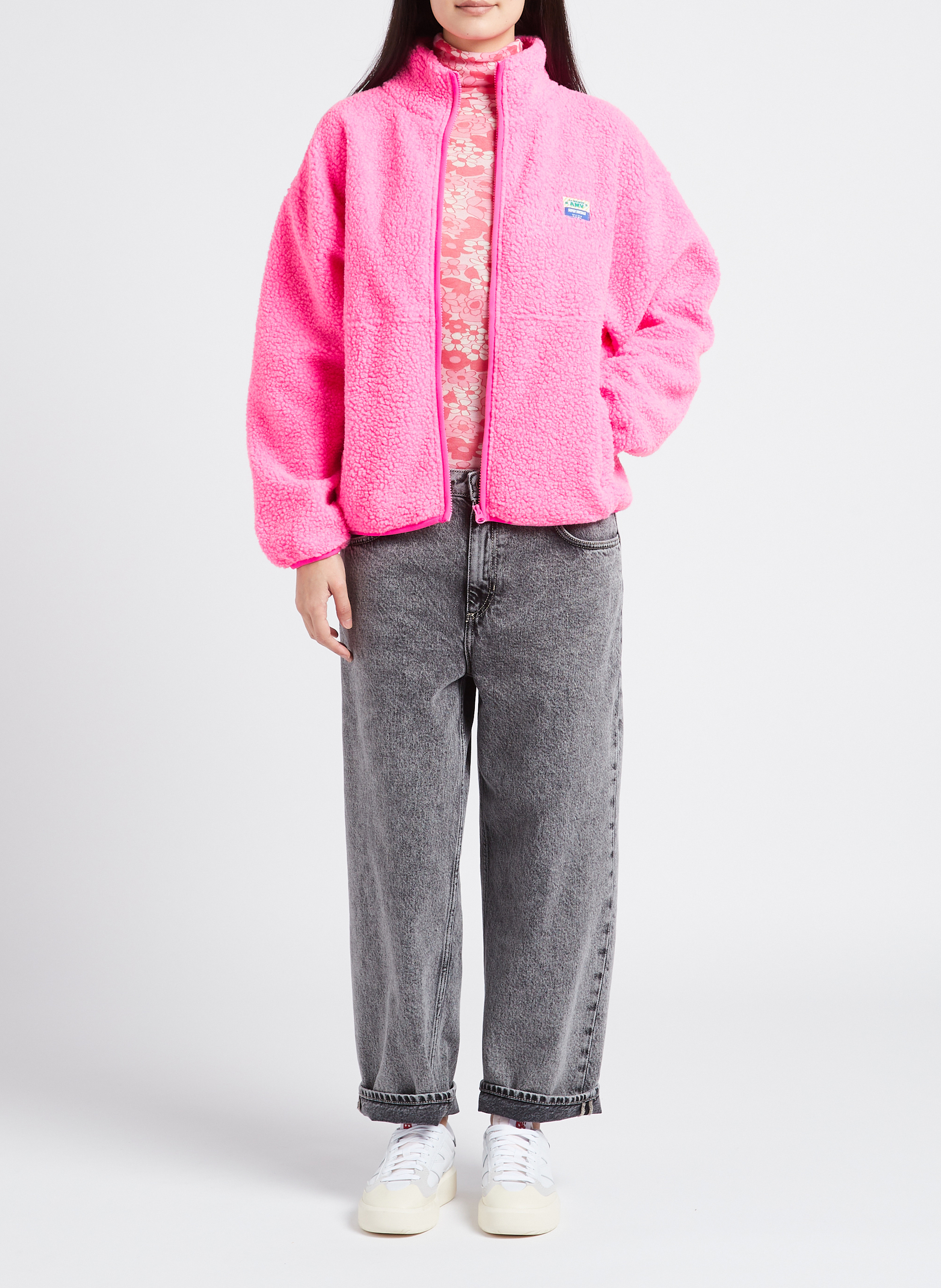 Fleecejacke mit Reißverschluss AMERICAN VINTAGE Rosa