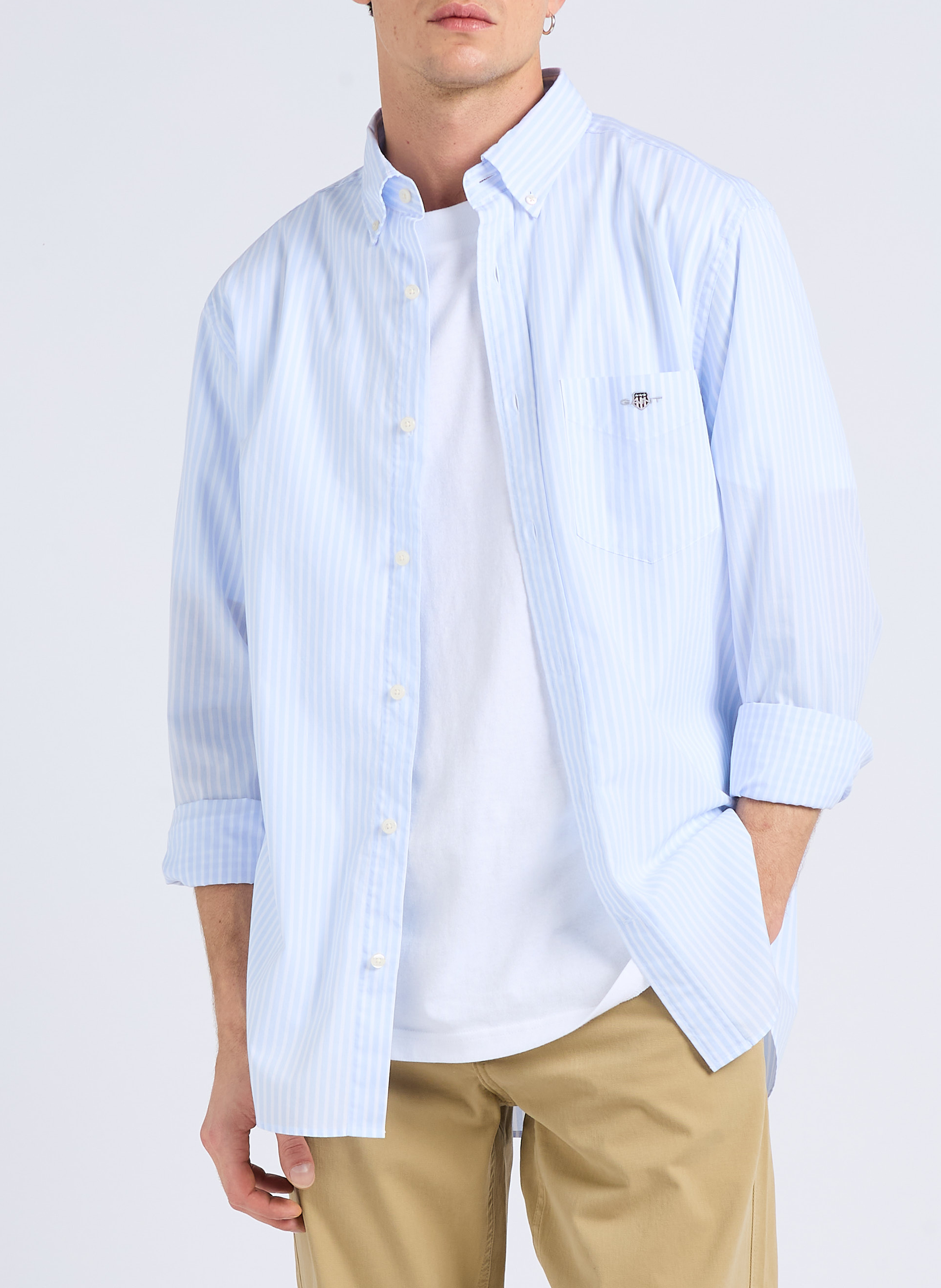 Cotton shirt with classic collar GANT Blue