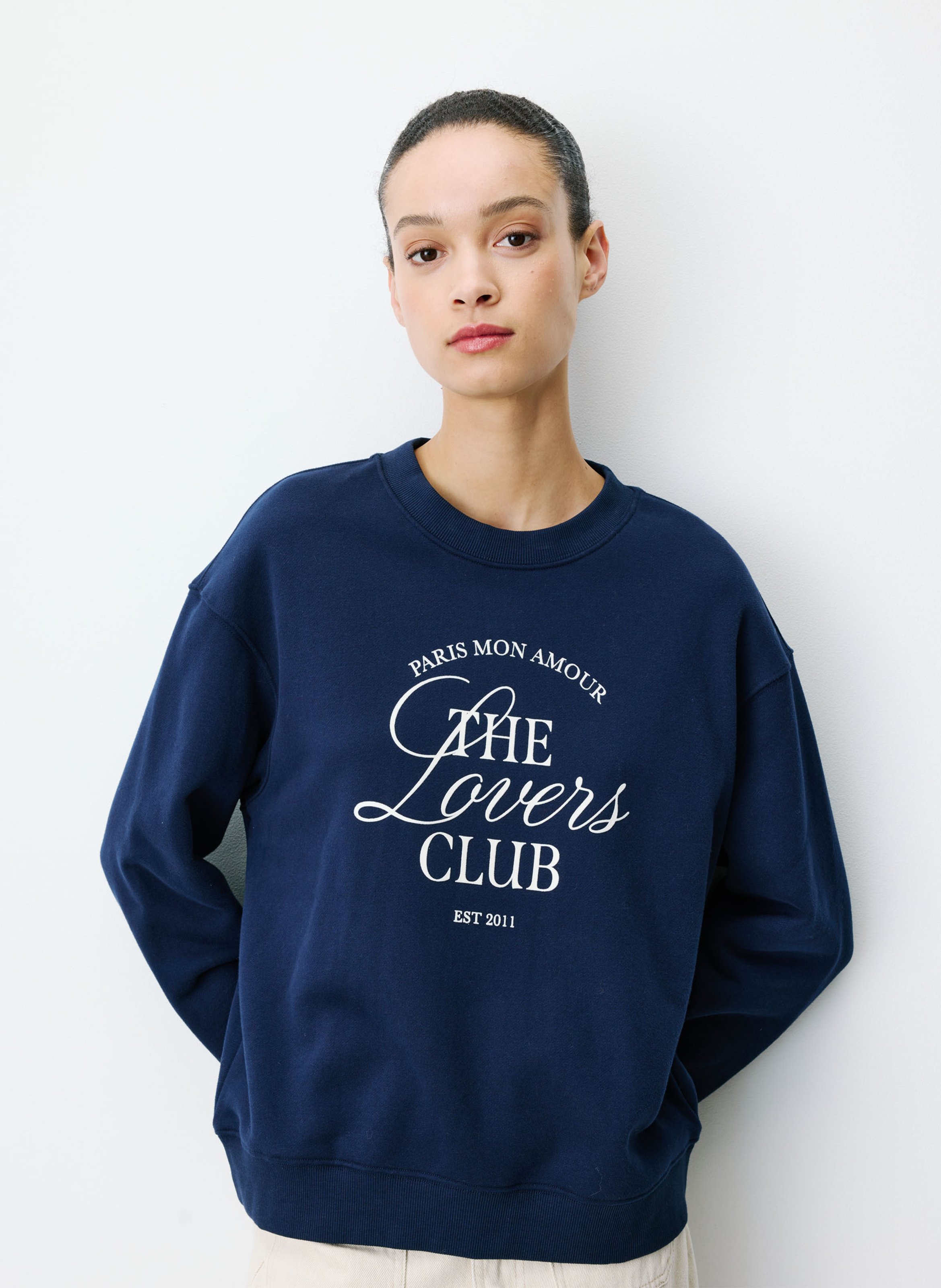 Round-neck cotton-blend sweatshirt GRACE ET MILA