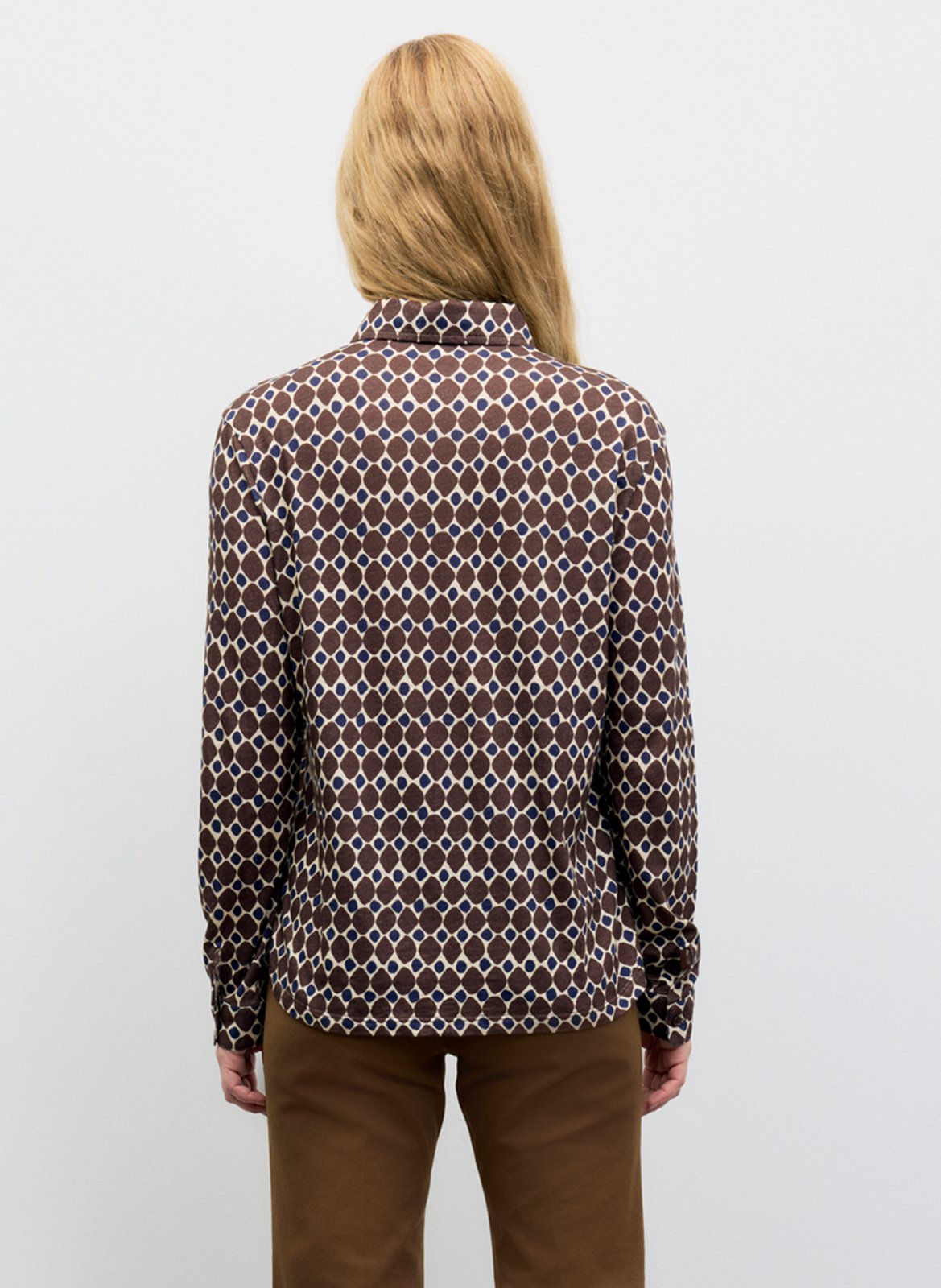 Chemise fluide droite imprimée GERARD DAREL Marron