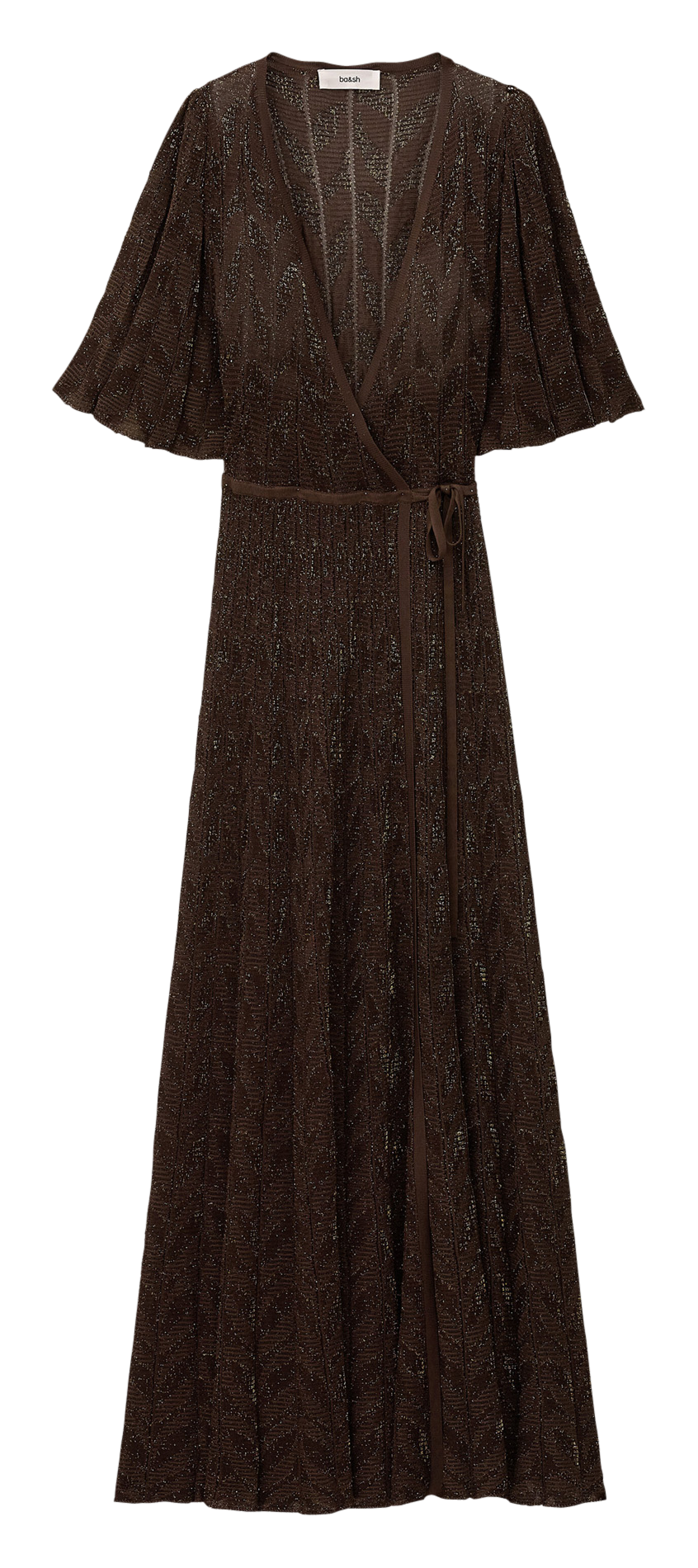 Robe longue portefeuille à paillettes BA&SH Bruin