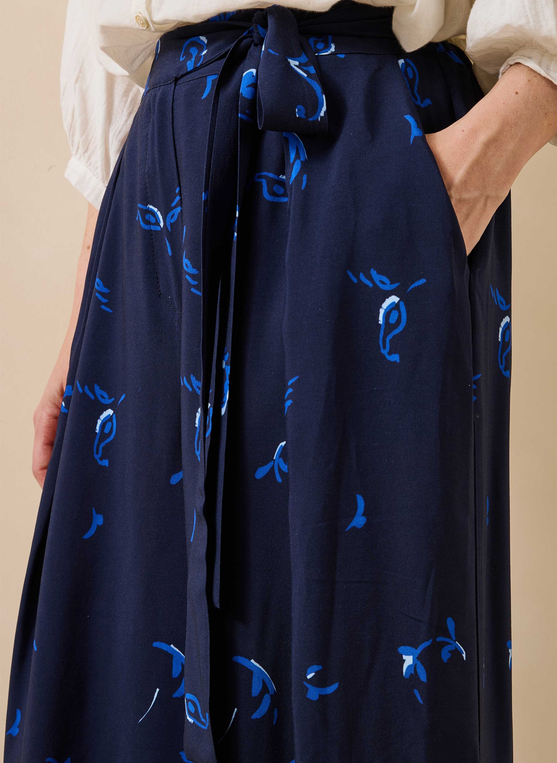 Wijde broek met hoge taille LA FEE MARABOUTEE Blauw