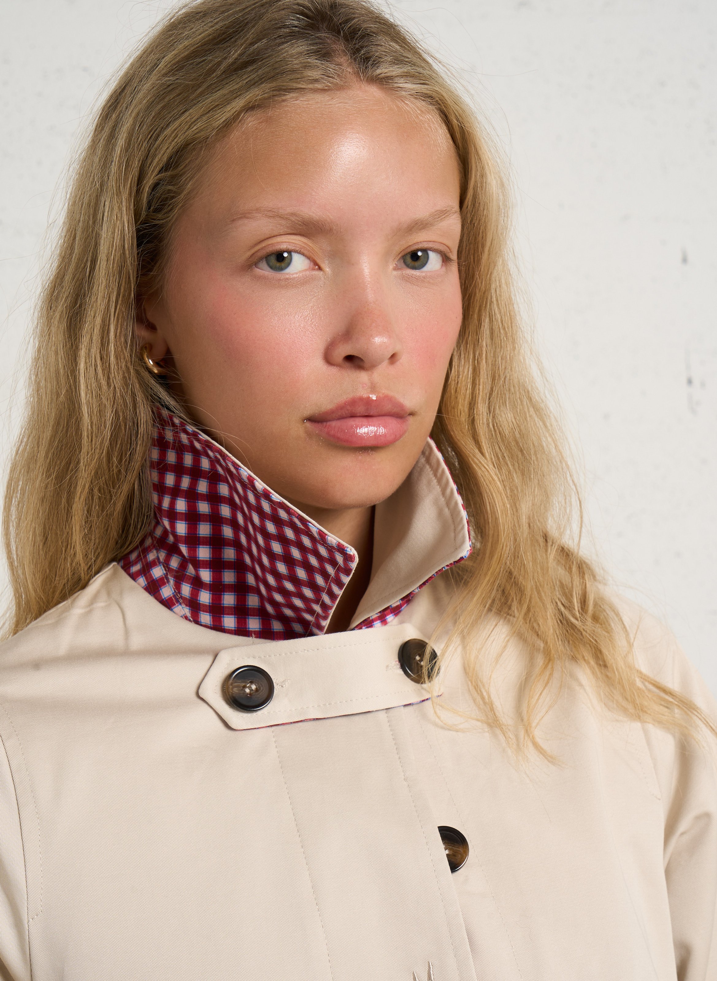 Flared Reversible Trench Coat DAMSON MADDER Red