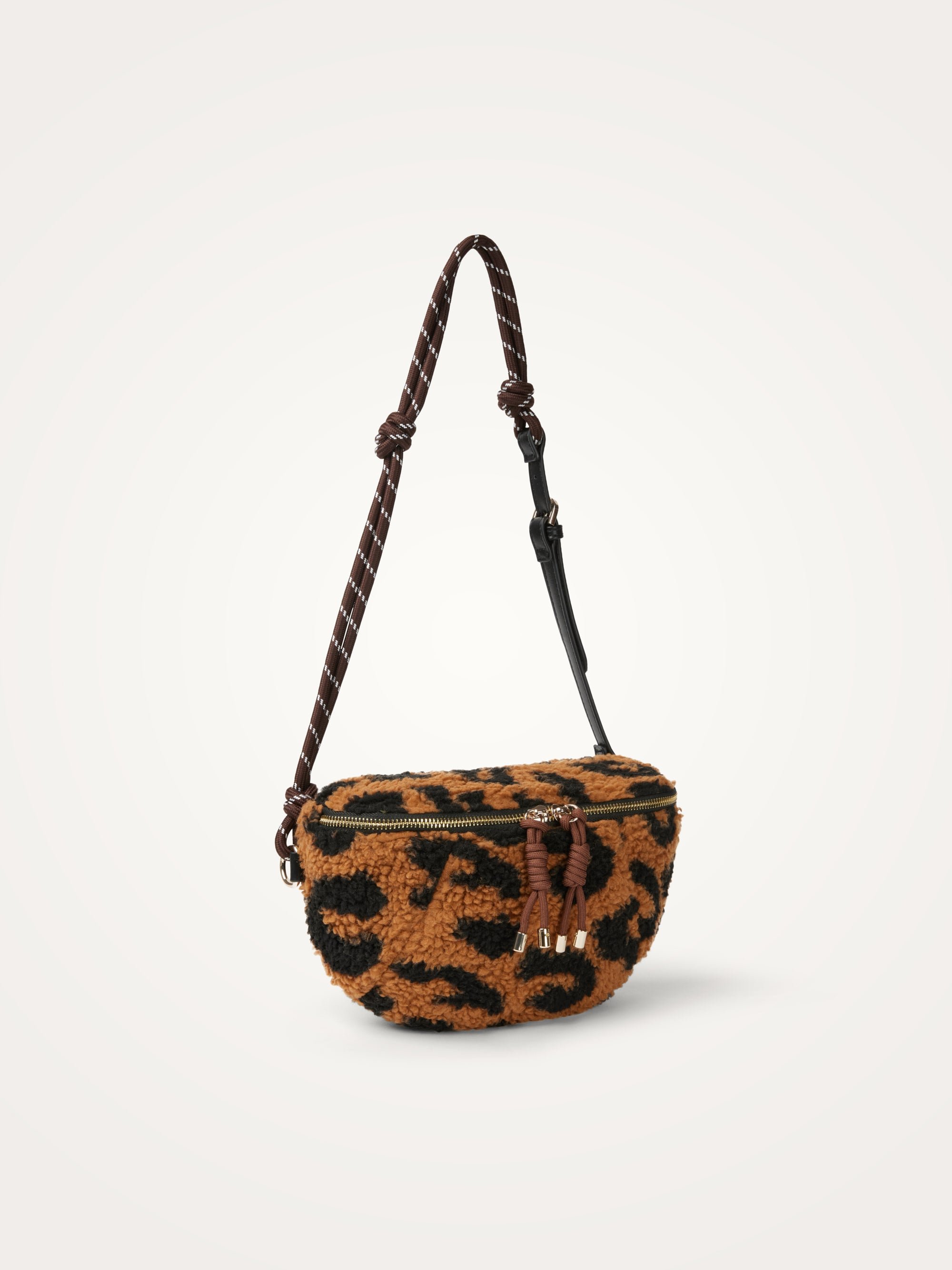 Faux shearling fanny pack VANESSA WU Multicolored