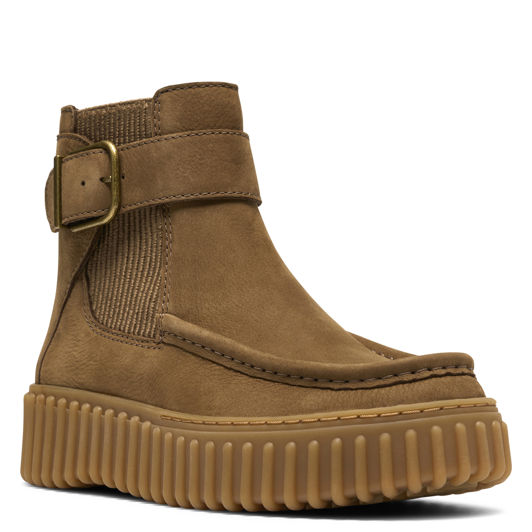 Buckled leather mid-calf boots CLARKS Brown