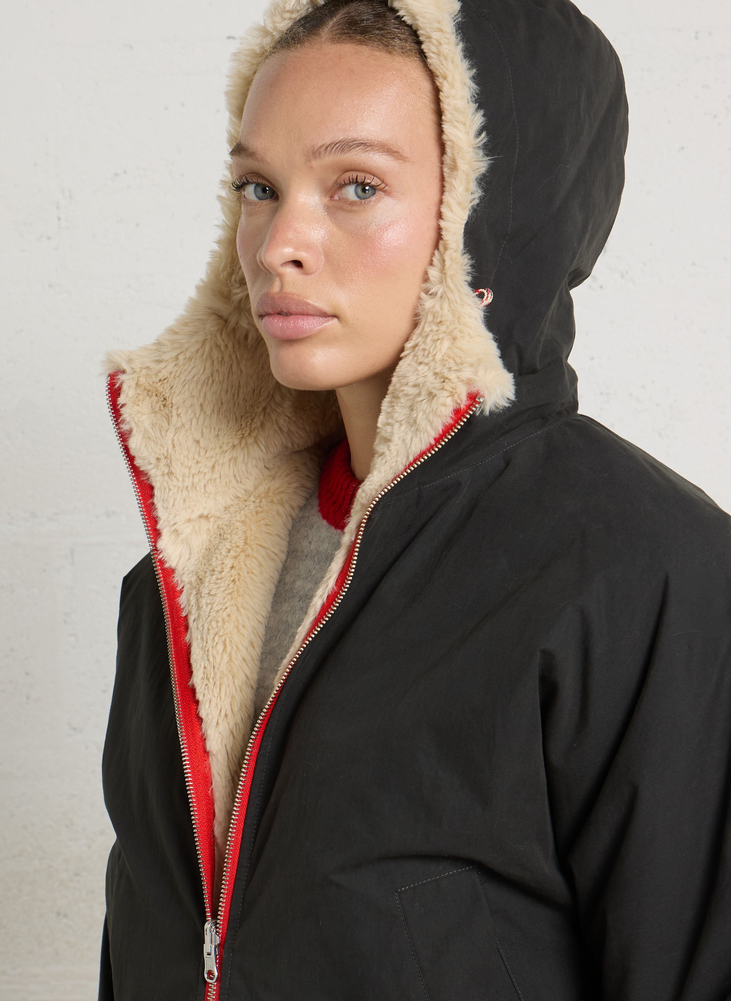 Reversible jacket with high neck BELLEROSE Black