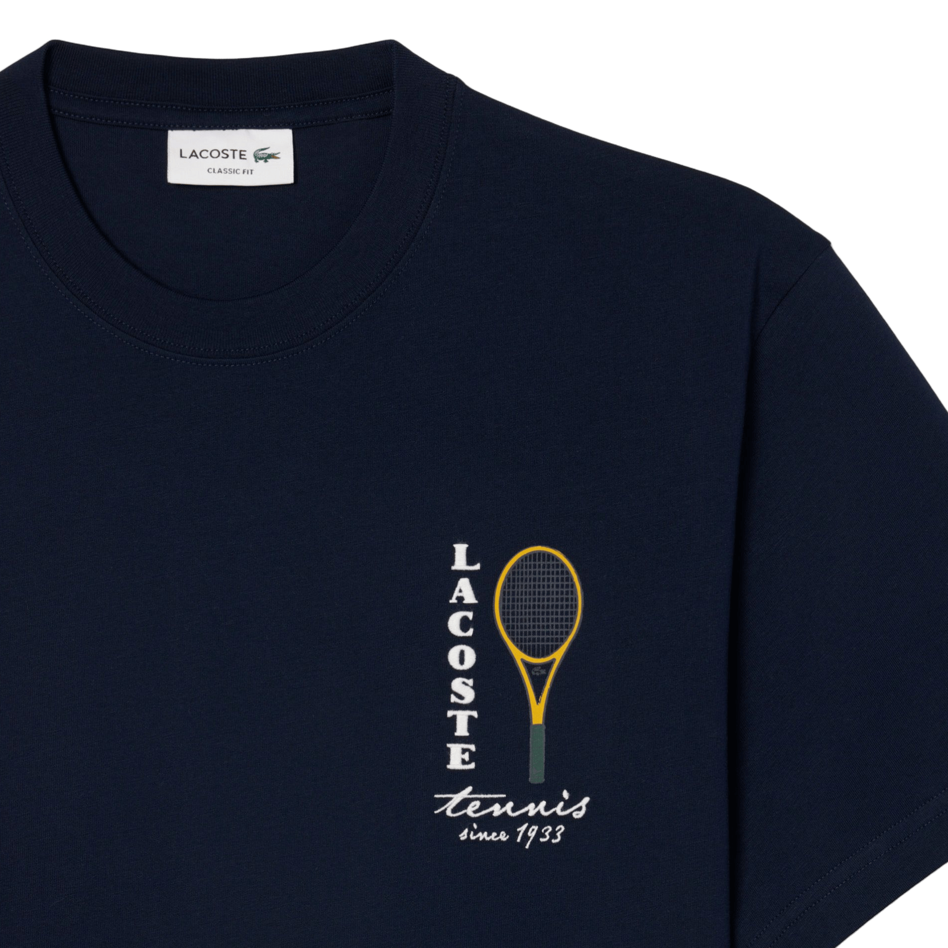 Besticktes Baumwoll-T-Shirt LACOSTE Blau