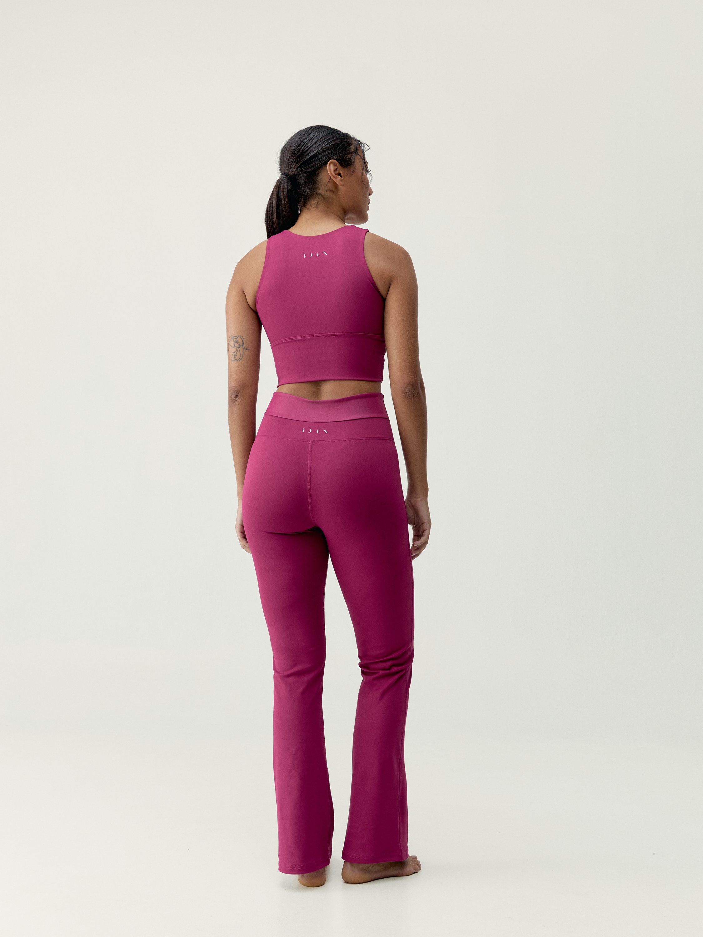 Women's Kaia sports leggings with extra high waist and flare cut BORN Red