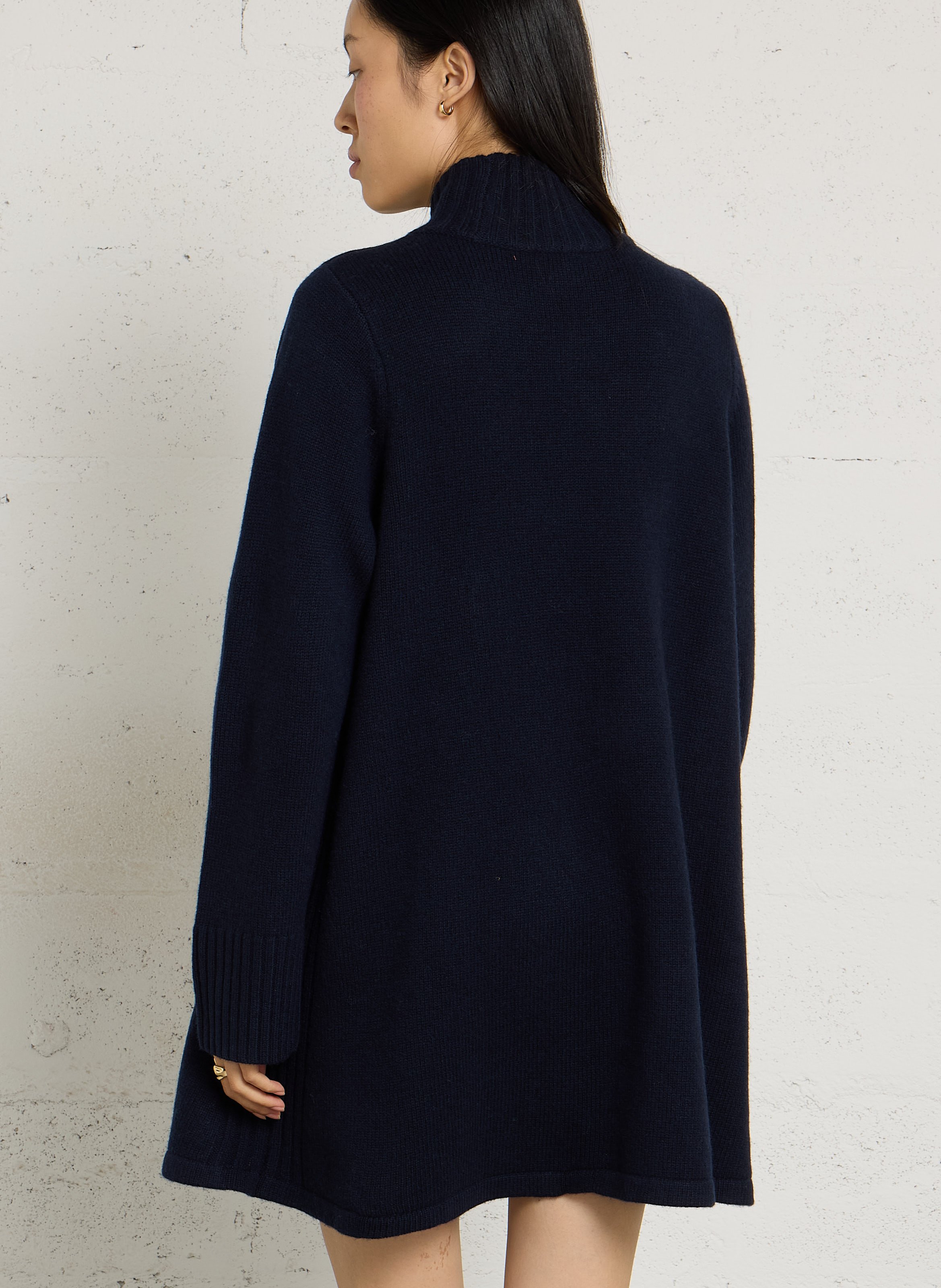 Wollen trui-jurk met opstaande kraag PETITE MENDIGOTE Blauw
