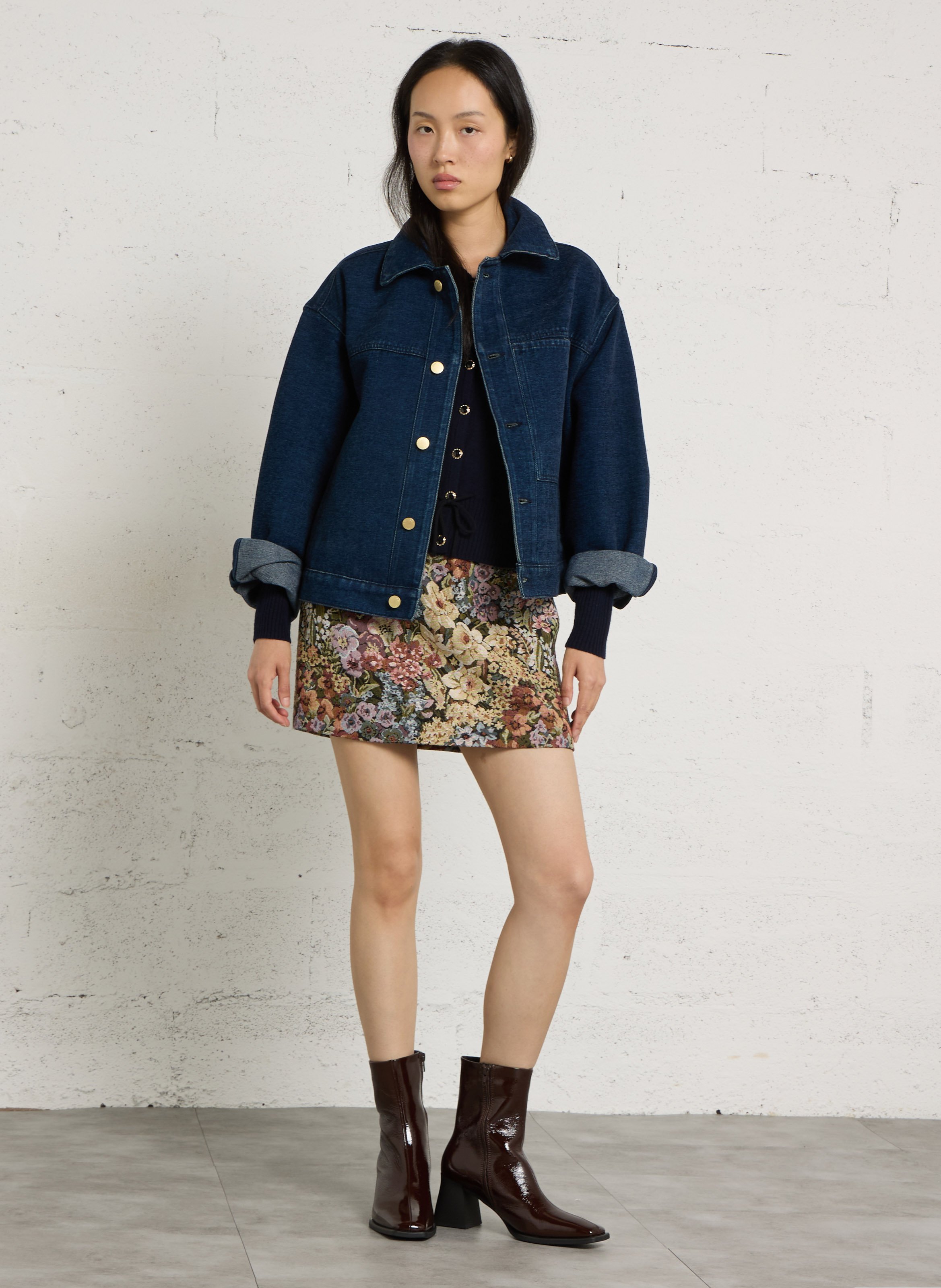 Pull boutonné en laine mérinos PETITE MENDIGOTE Bleu