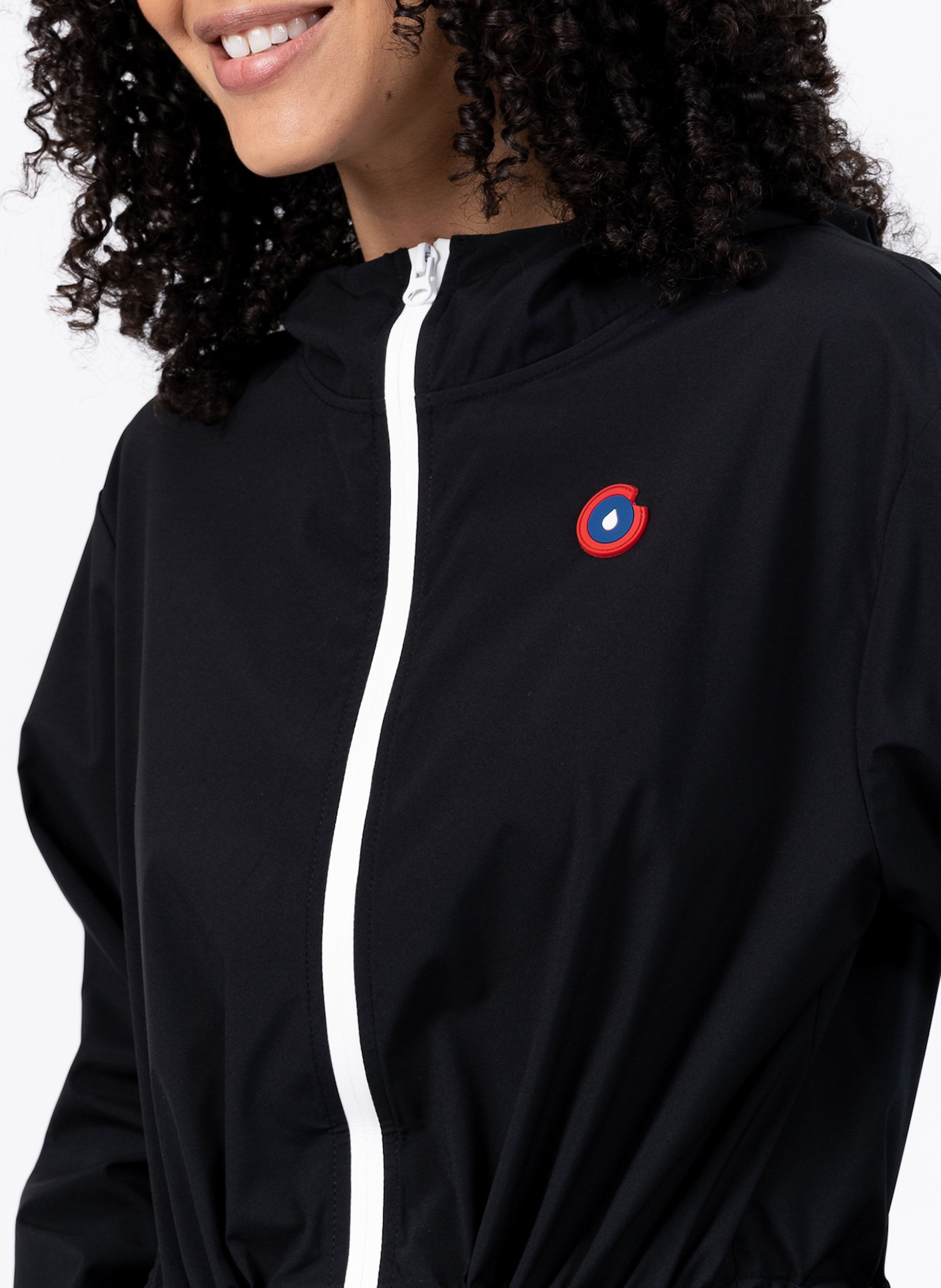 Imperméable long à capuche convertible  FLOTTE Noir