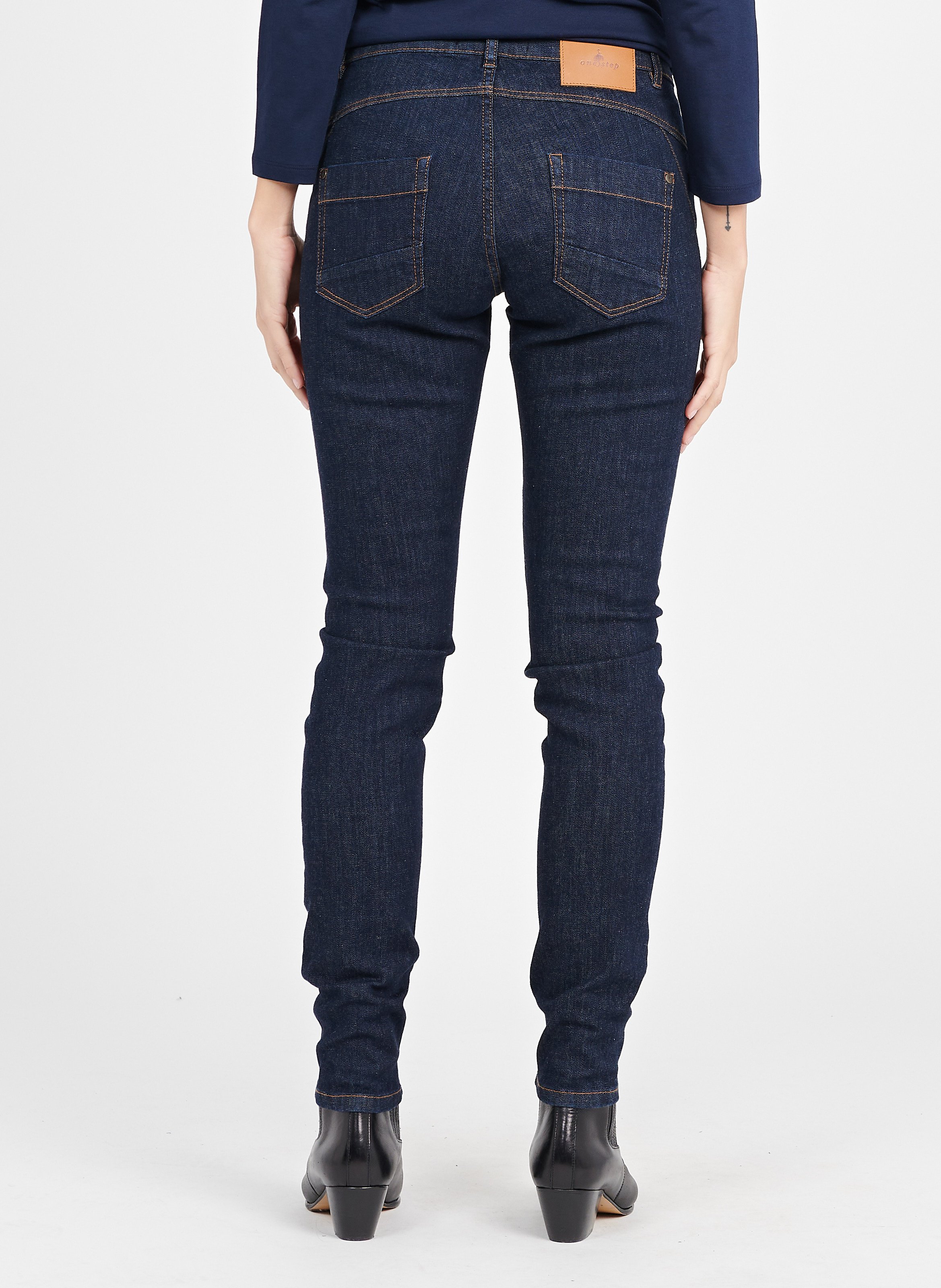 Jean slim en coton mélangé Bleu
