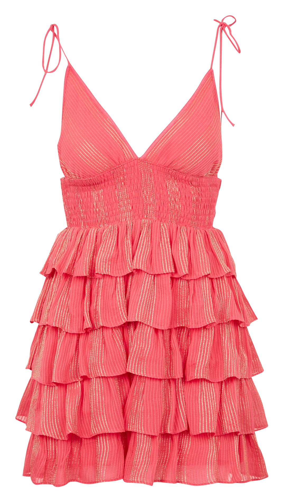 Robe courte col V volantée SUNDRESS Rose