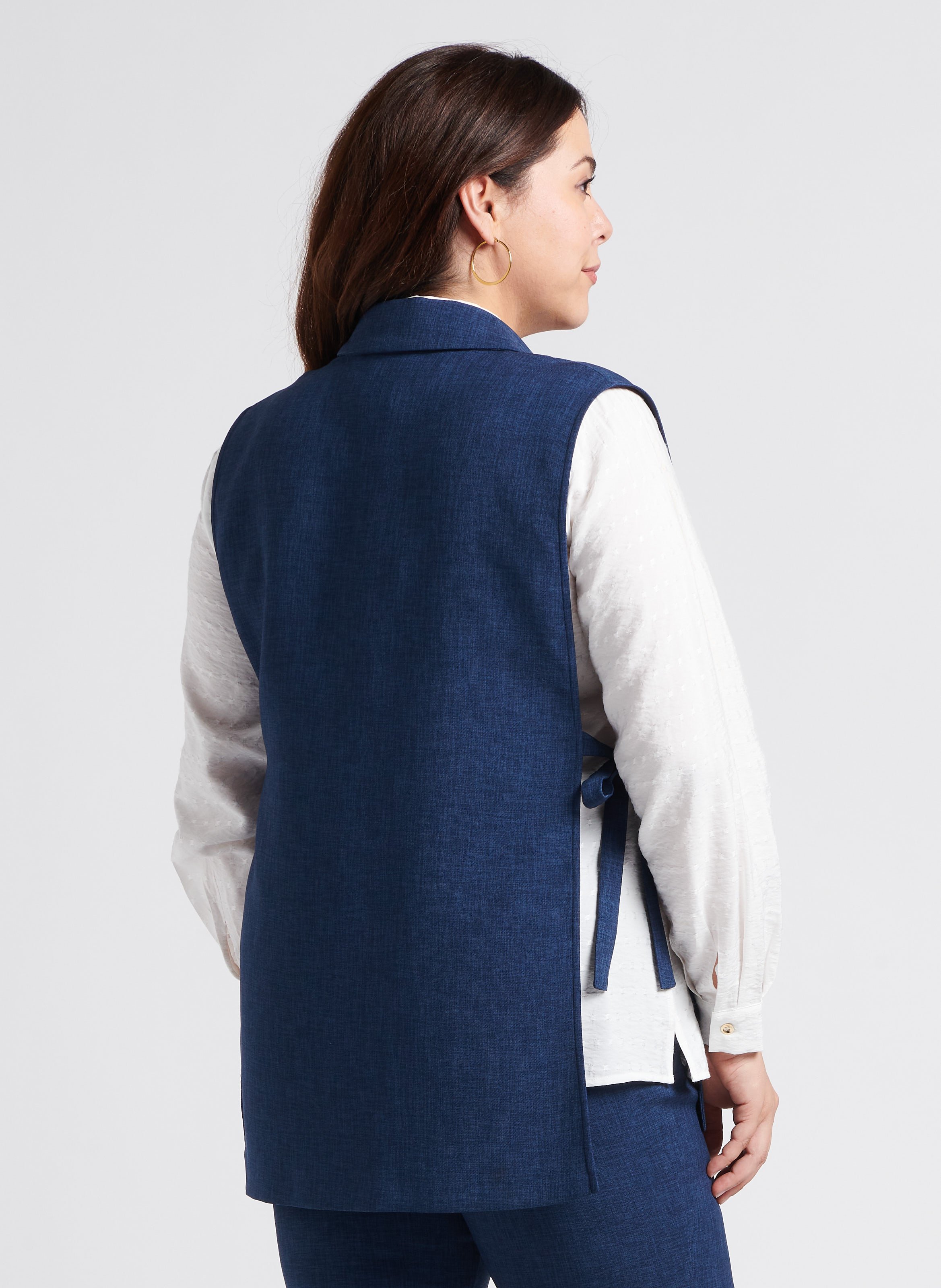 Straight tailored sleeveless jacket PERSONA by Marina Rinaldi Blue