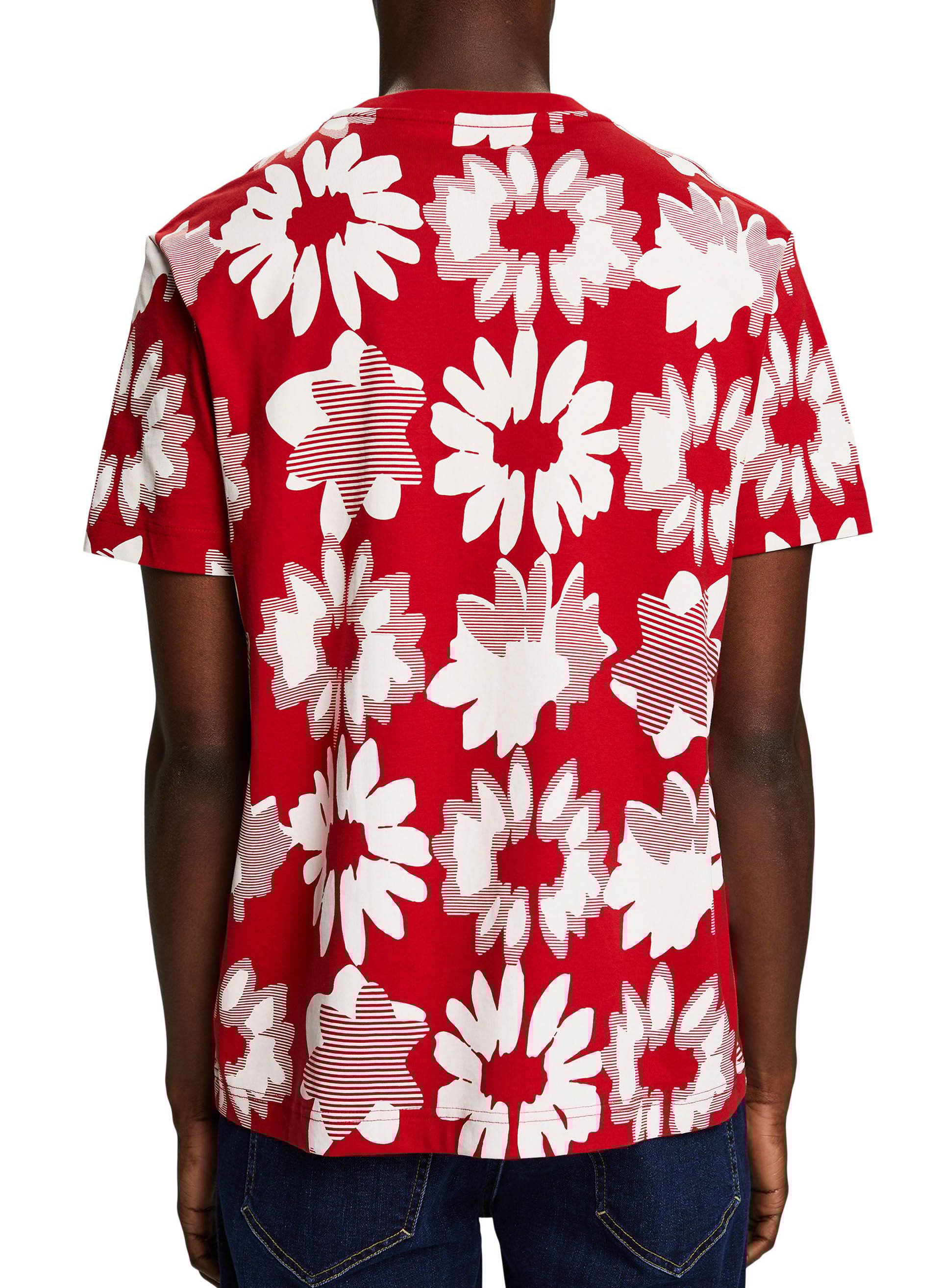 Printed round-neck T-shirt ESPRIT Red