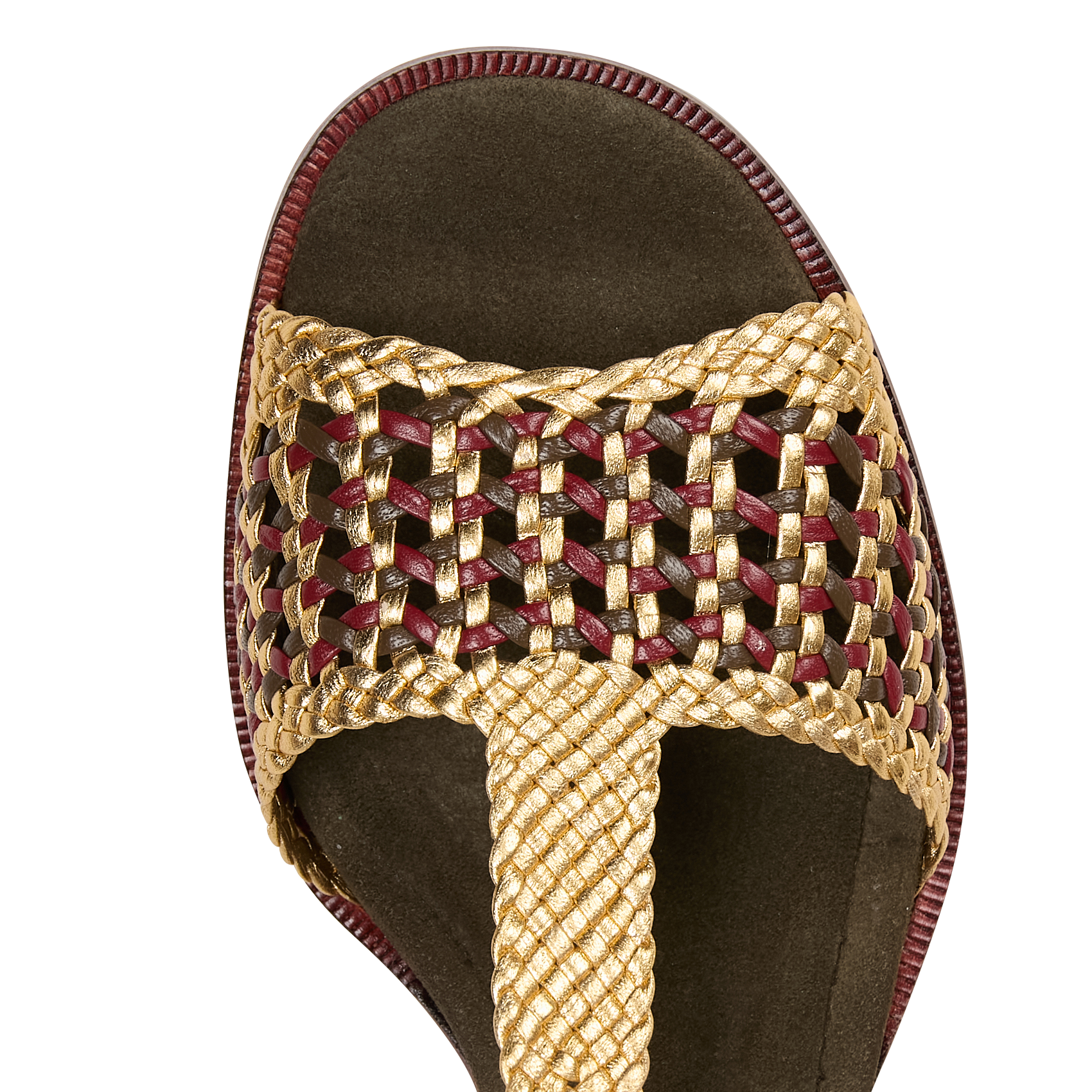 Gevlochten, leren sandalen met hak ANONYMOUS COPENHAGEN Veelkleurig