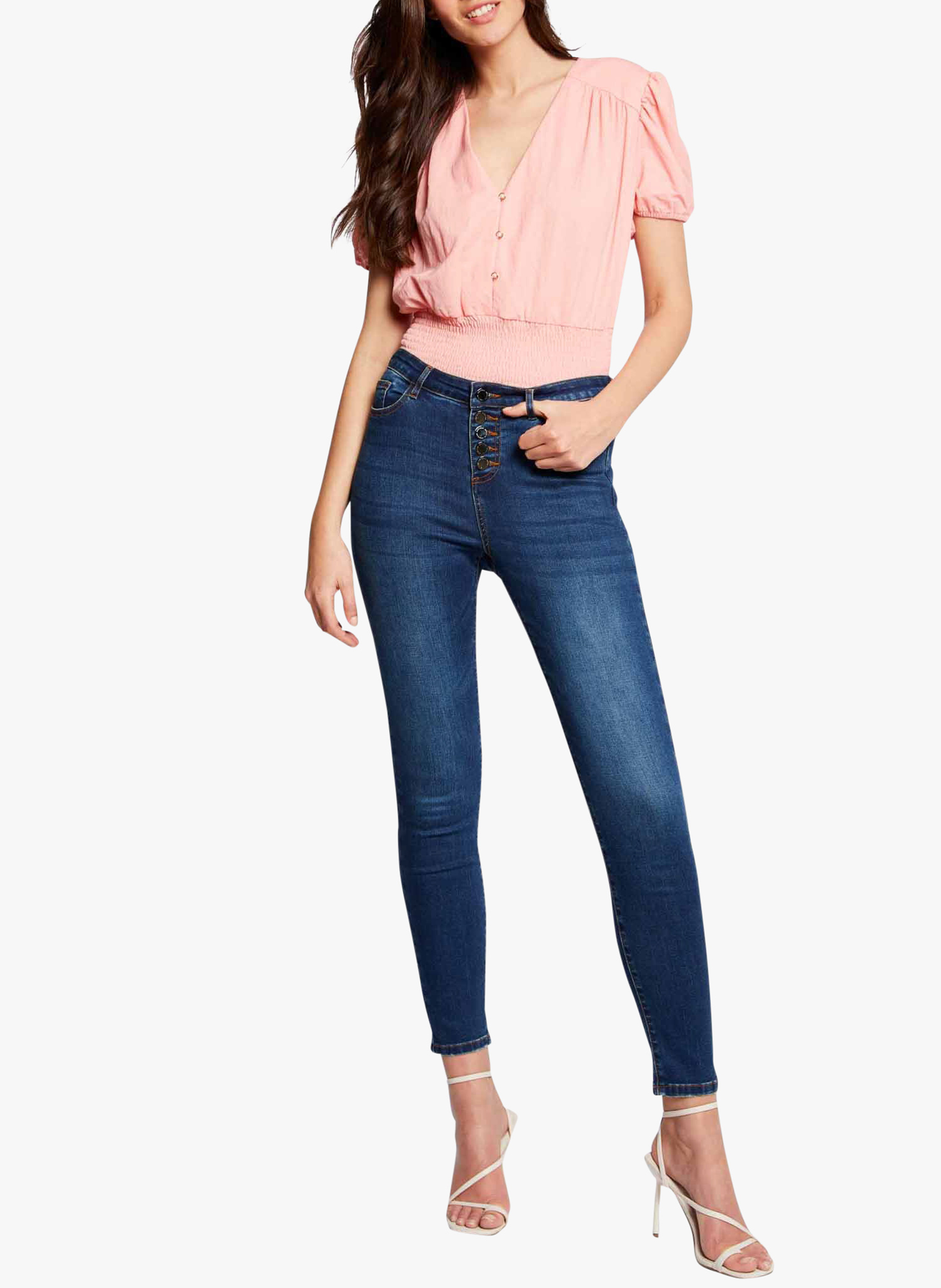 Slimfit-Jeans aus Baumwoll-Mix MORGAN Blau