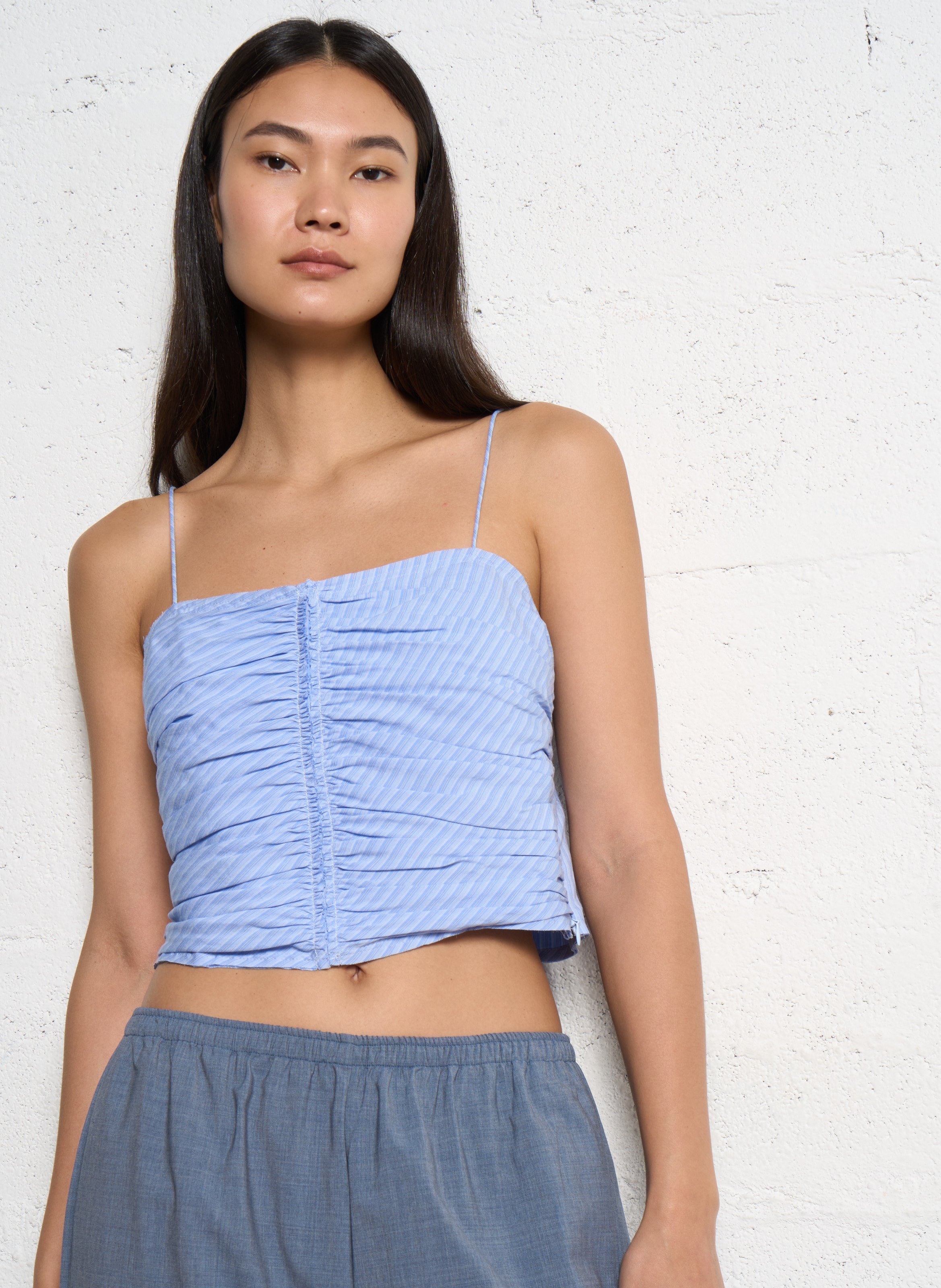 Ruched strappy top MASSCOB Blue