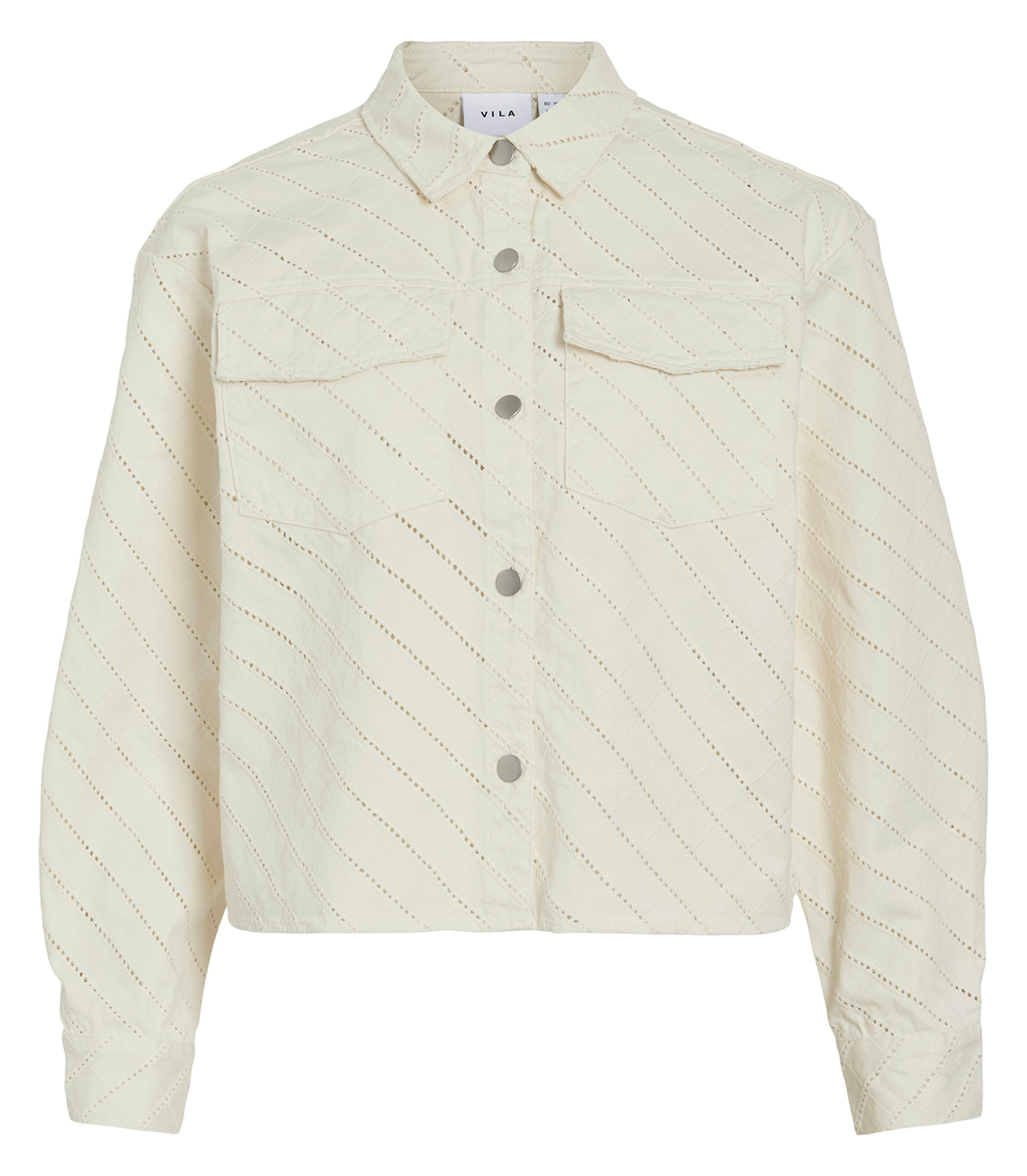 Veste col classique en coton VILA Beige