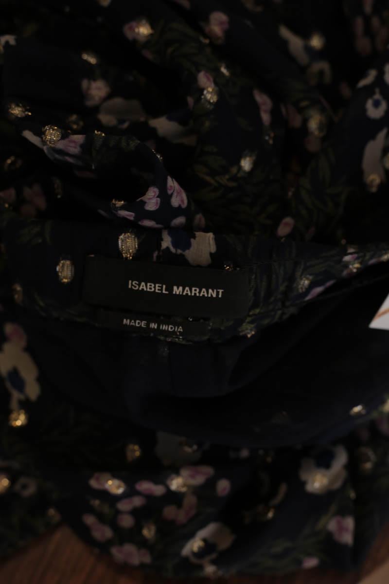 Silk wide-leg cropped trousers ISABEL MARANT - Seconde Main Blue