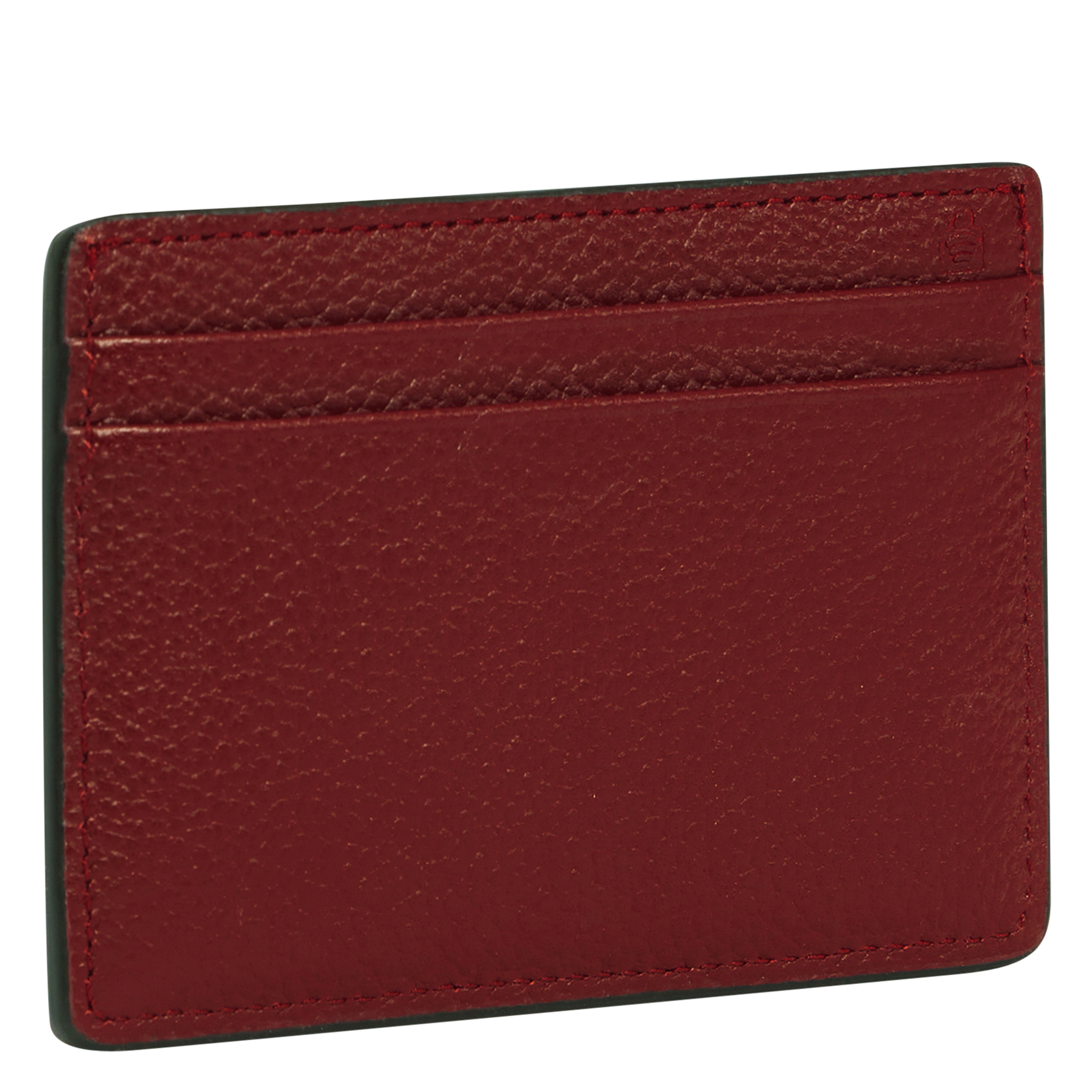 - 100% leer, - 6 kaarthoudersplitten, - 1 centrale zak, - Afmetingen: L10 x H7 cm. LE TANNEUR Rood