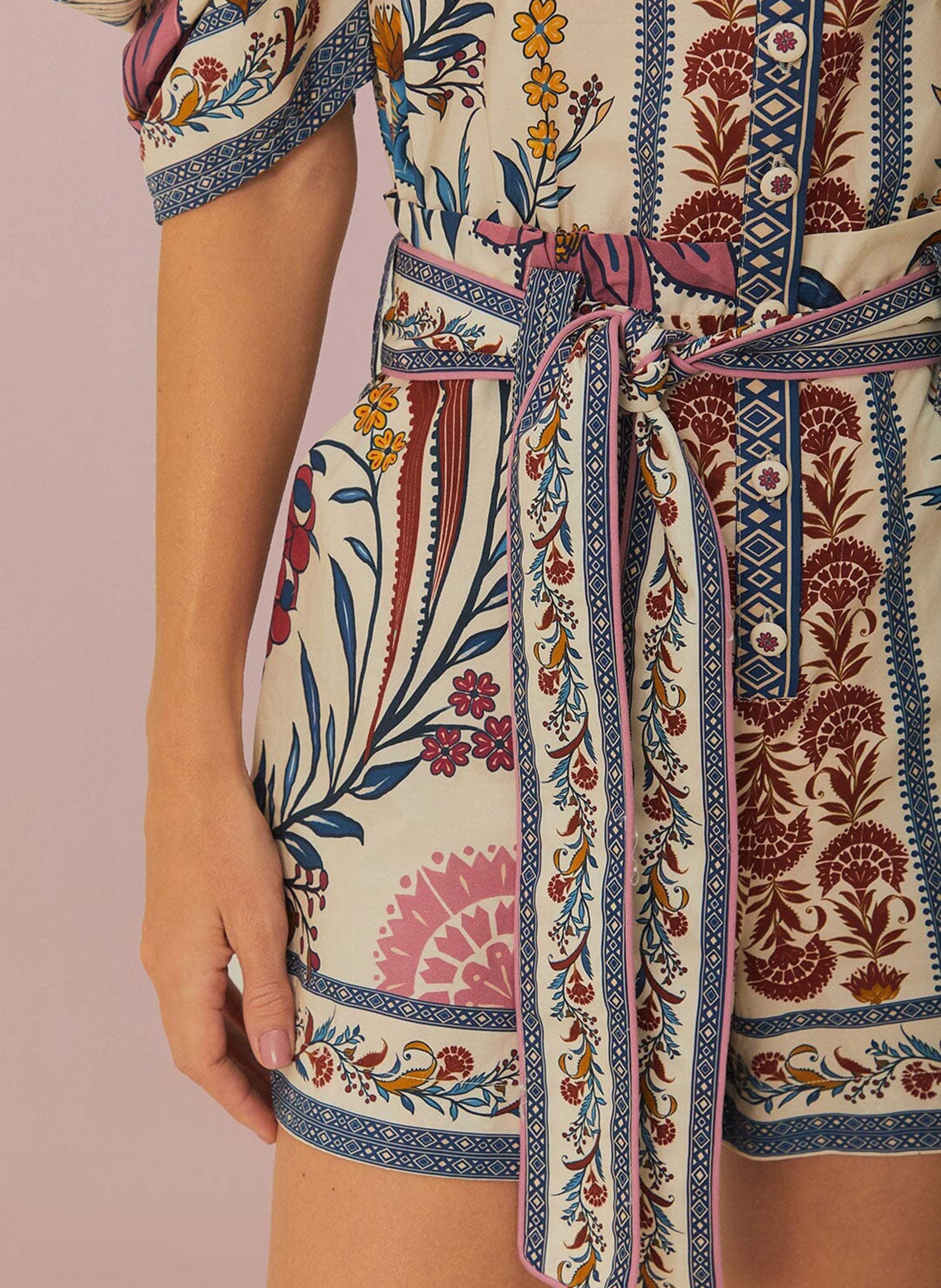 Combishort col rond imprimée  FARM RIO Beige