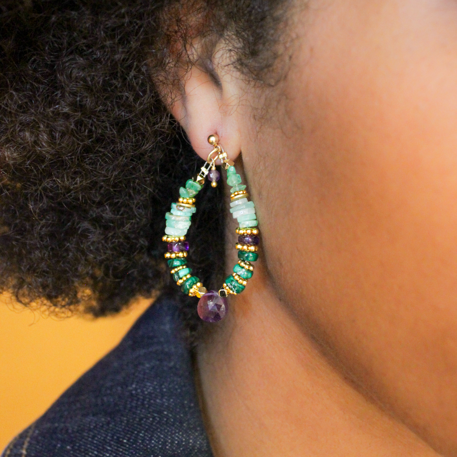 Heishi earrings - Margaux L'ATELIER DES DAMES Golden