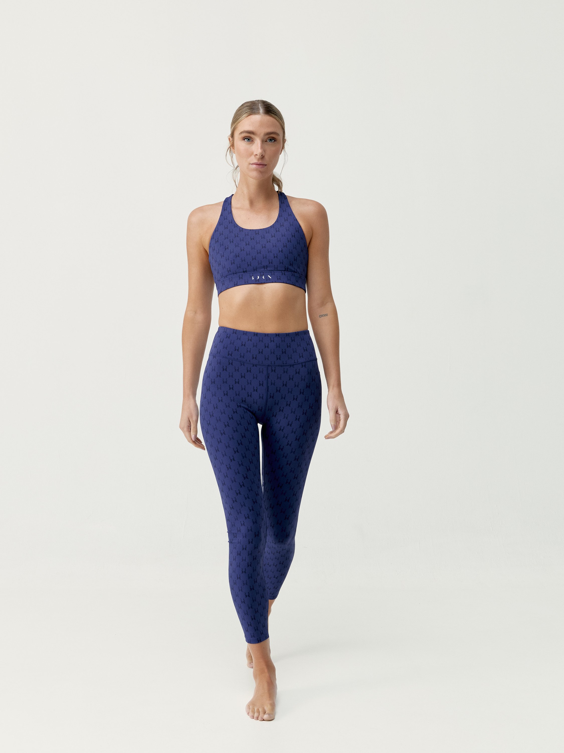 Seamless monogram sports bra with removable padding BORN LIVING YOGA Blue