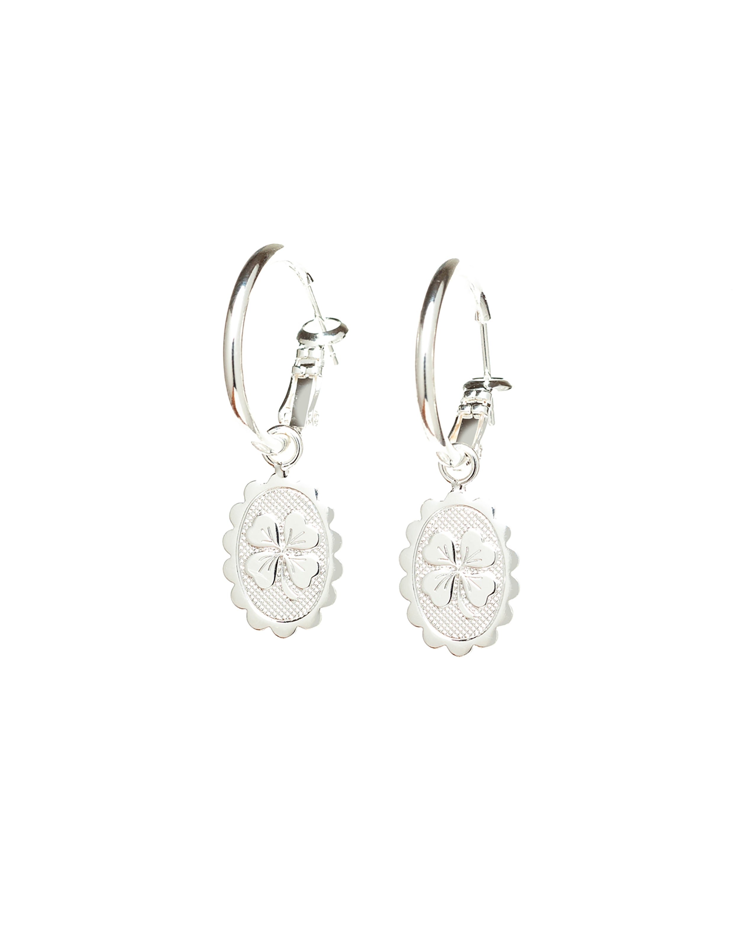 Mini gold-plated clover hoop earrings MONSIEUR SIMONE