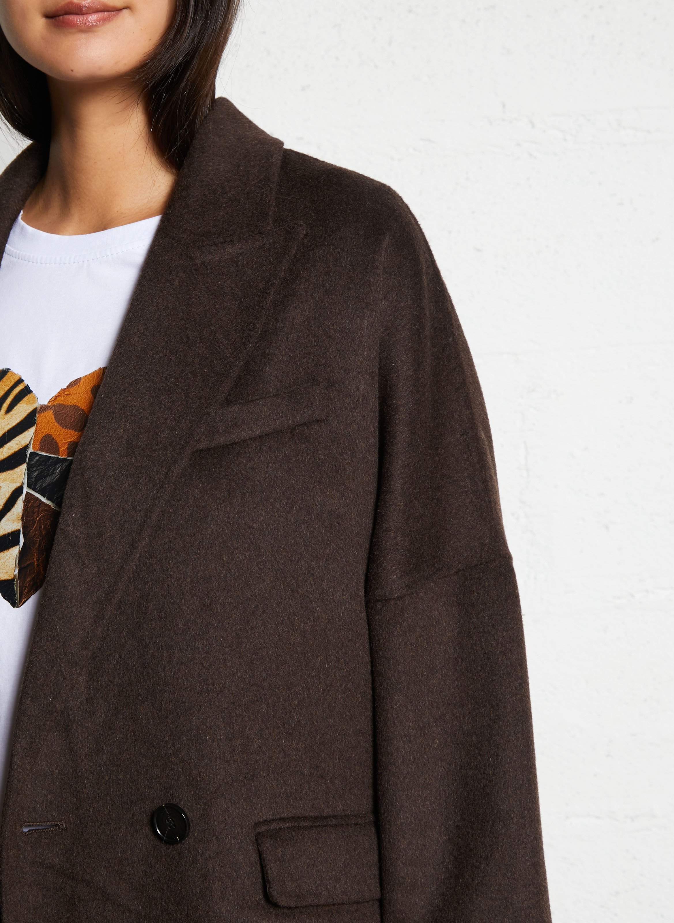 Langer einfarbiger Blazer IKKS Braun