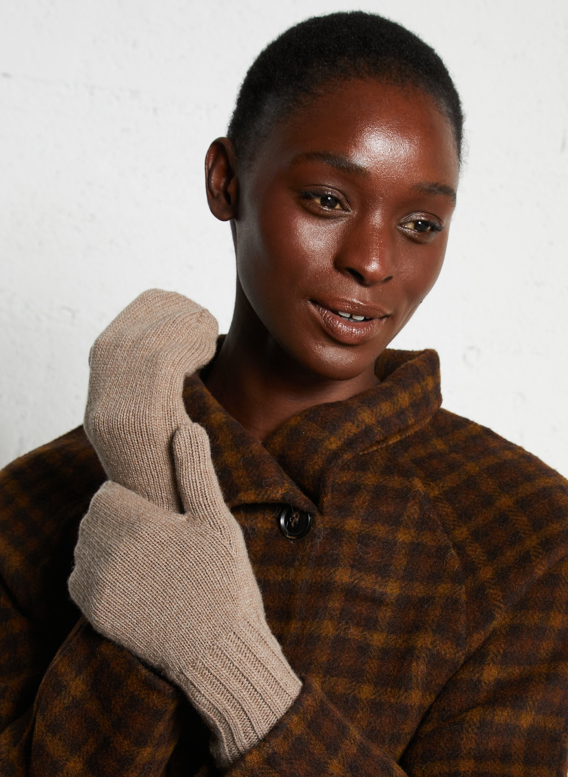 Fäustlinge aus Woll-Mix BECKSONDERGAARD Braun