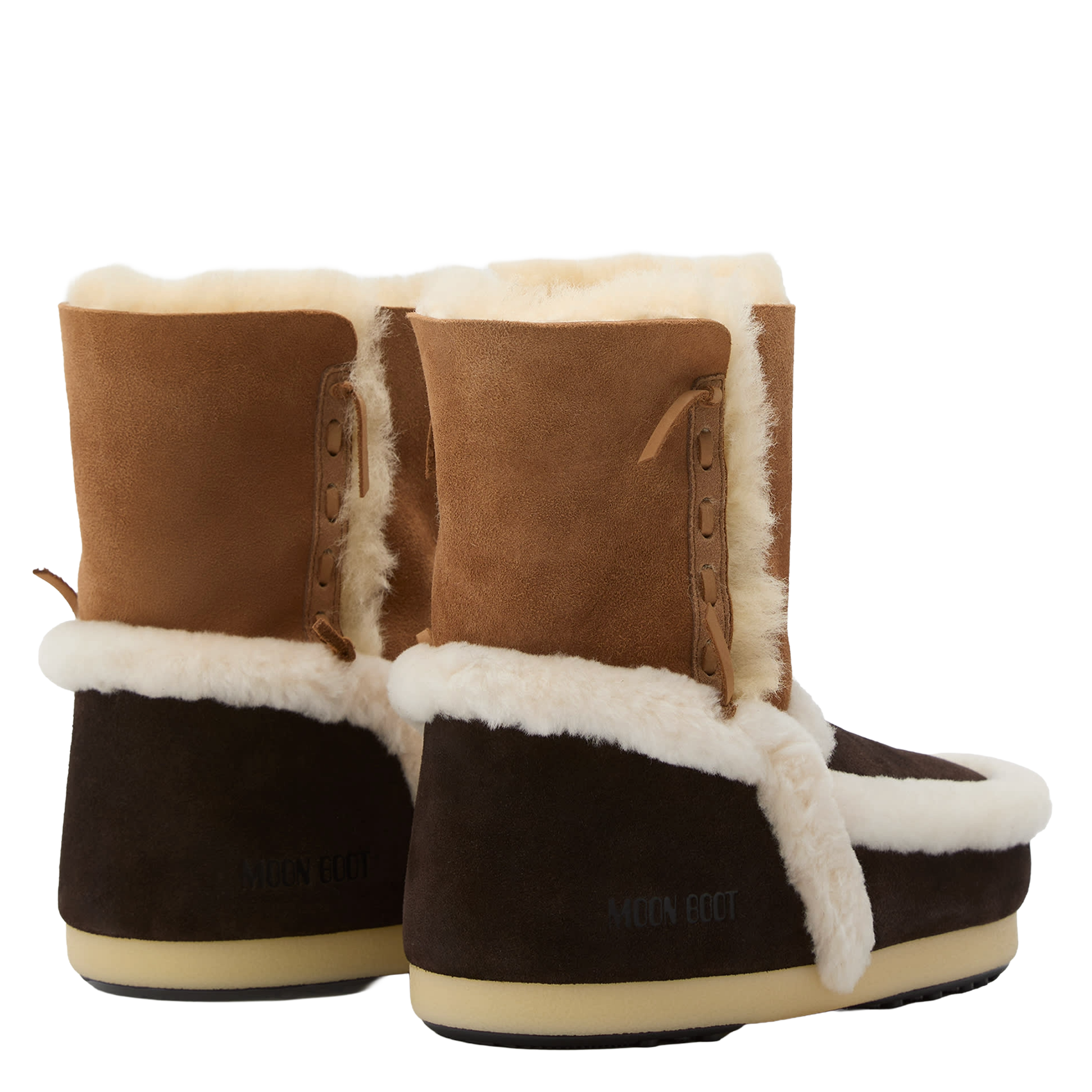 Bottines en cuir mélangé MOON BOOT Marron