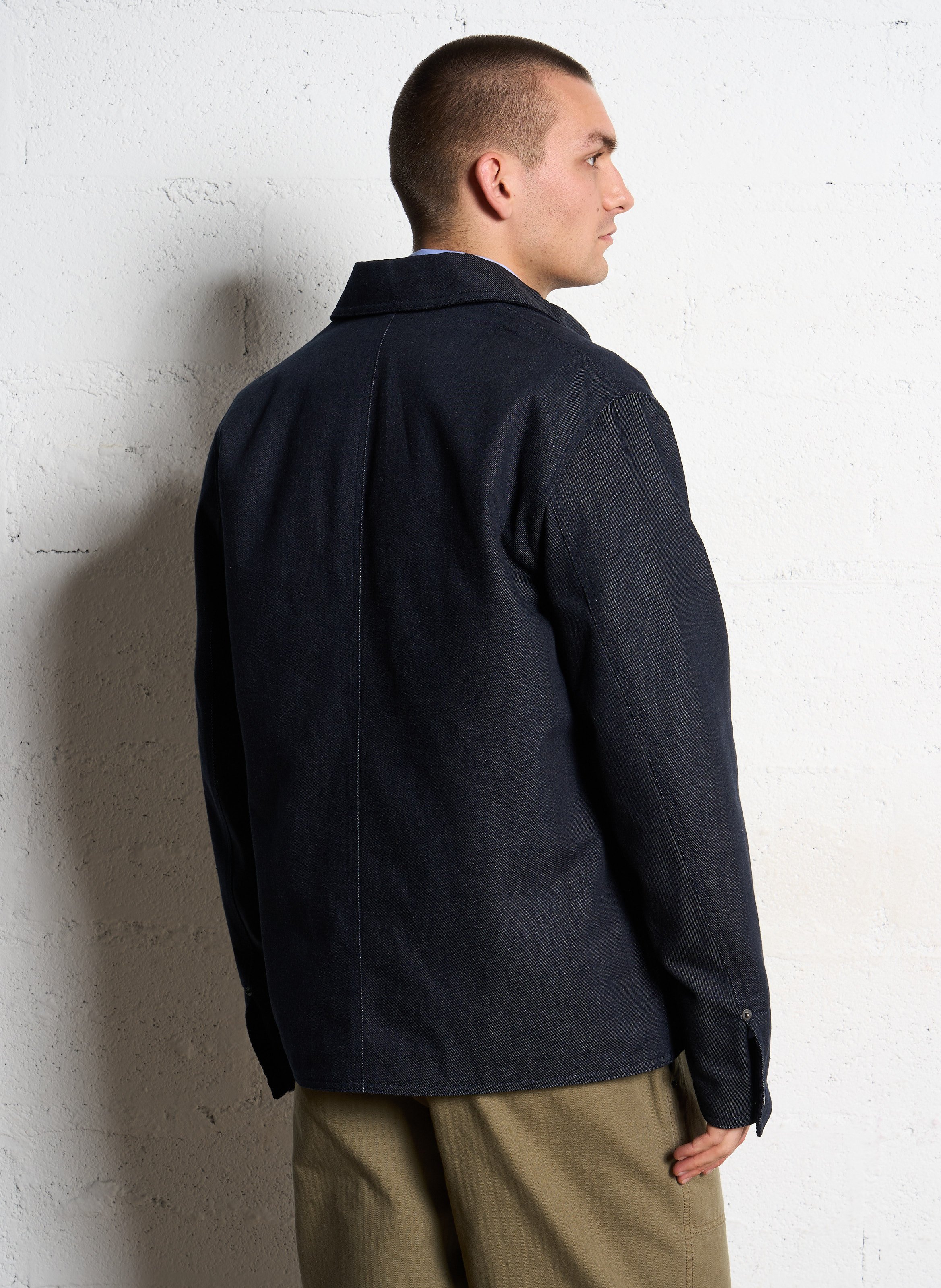 Recht, katoenen spijkerjasje met klassieke kraag IKKS Blauw