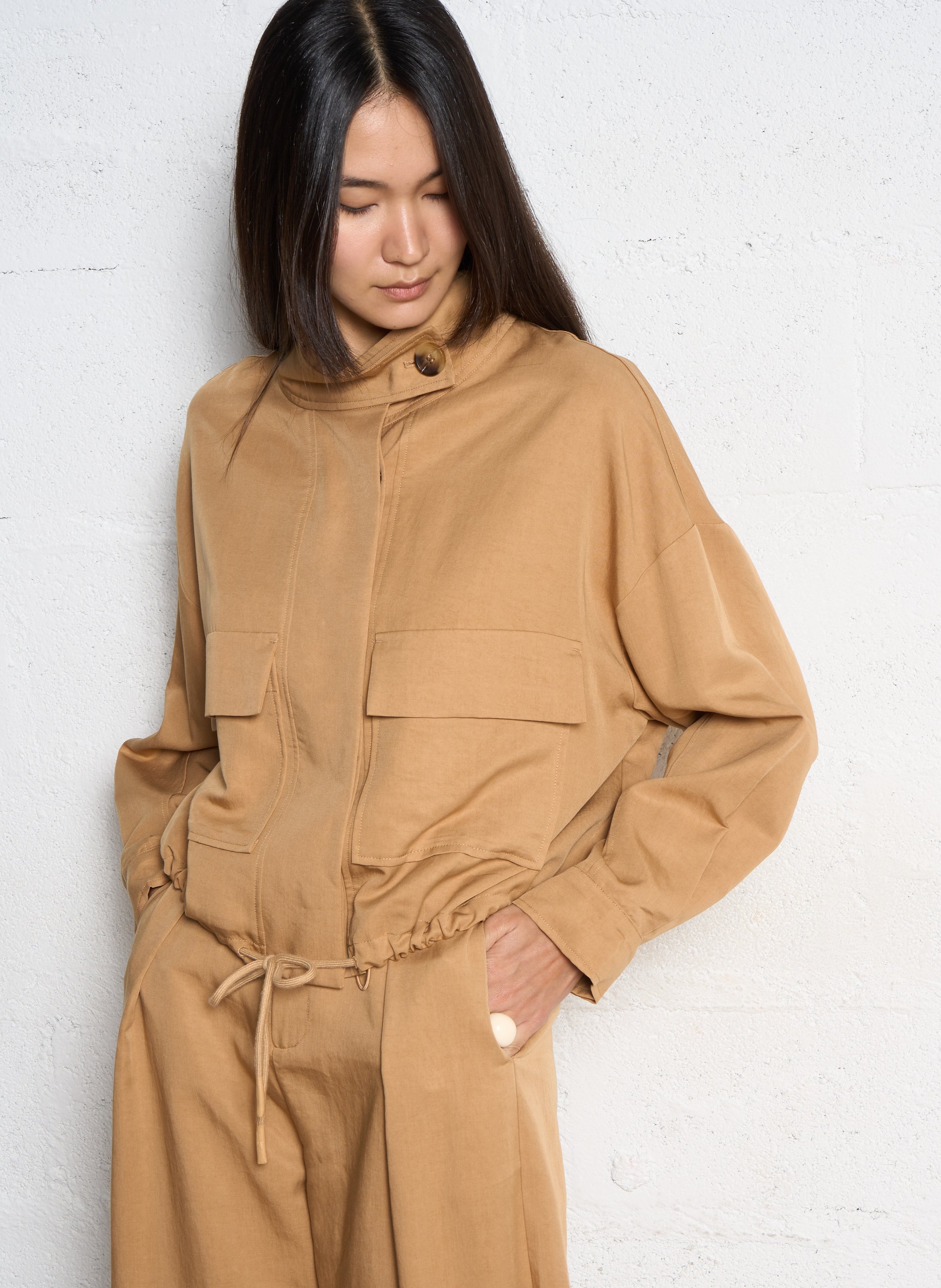 Veste courte col montant SUNCOO Beige