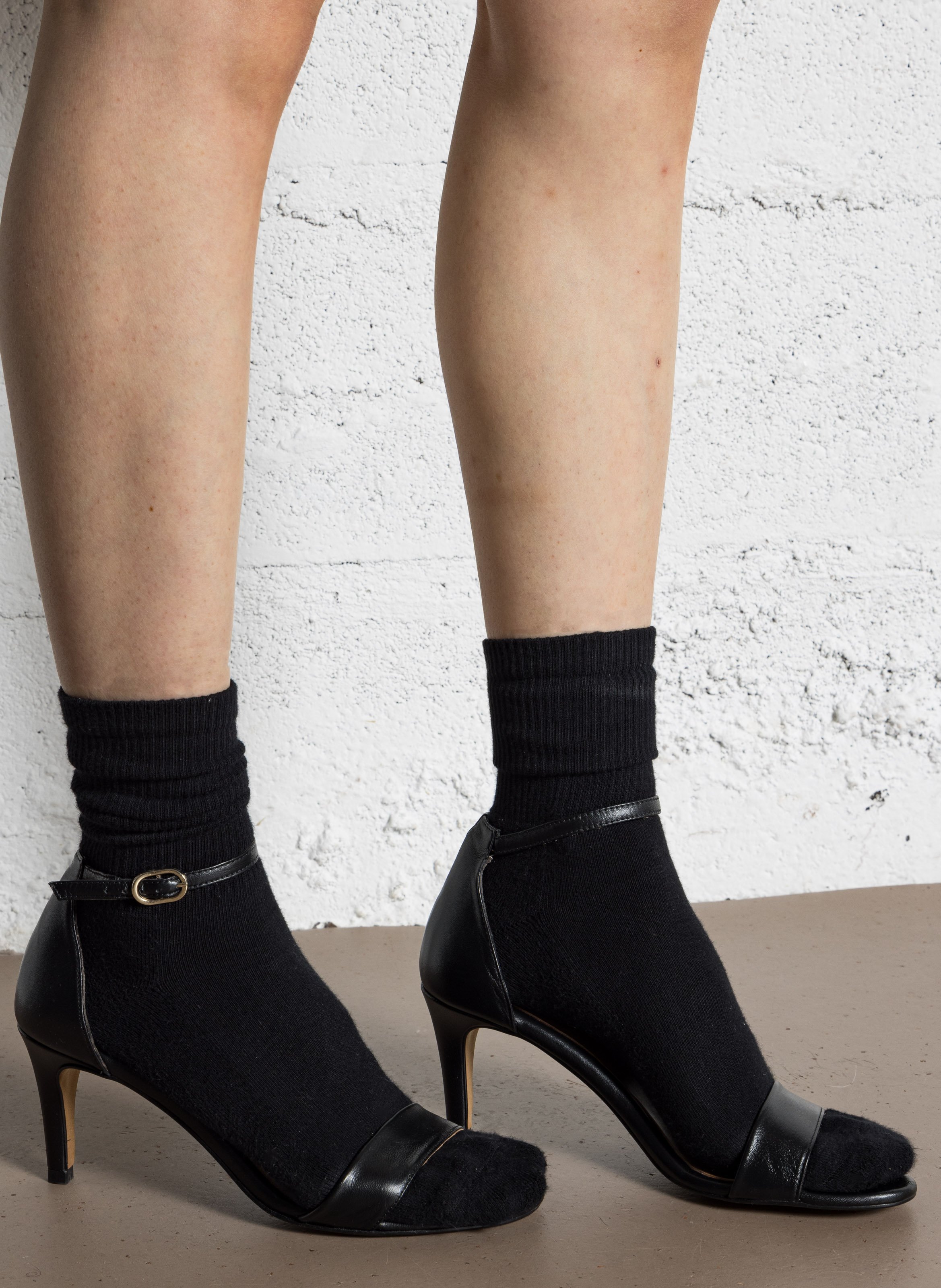 Halfhoge, leren sandalen MAISON 123 Zwart