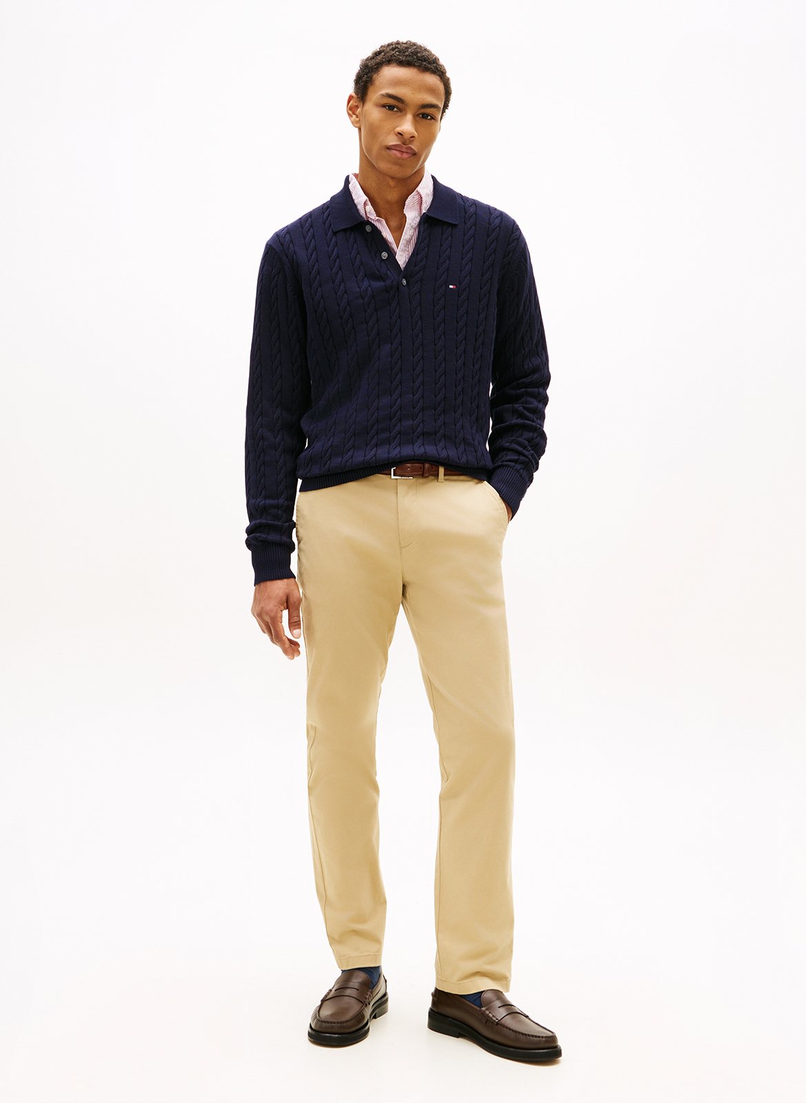 Jersey de corte regular en algodón orgánico. TOMMY HILFIGER Azul