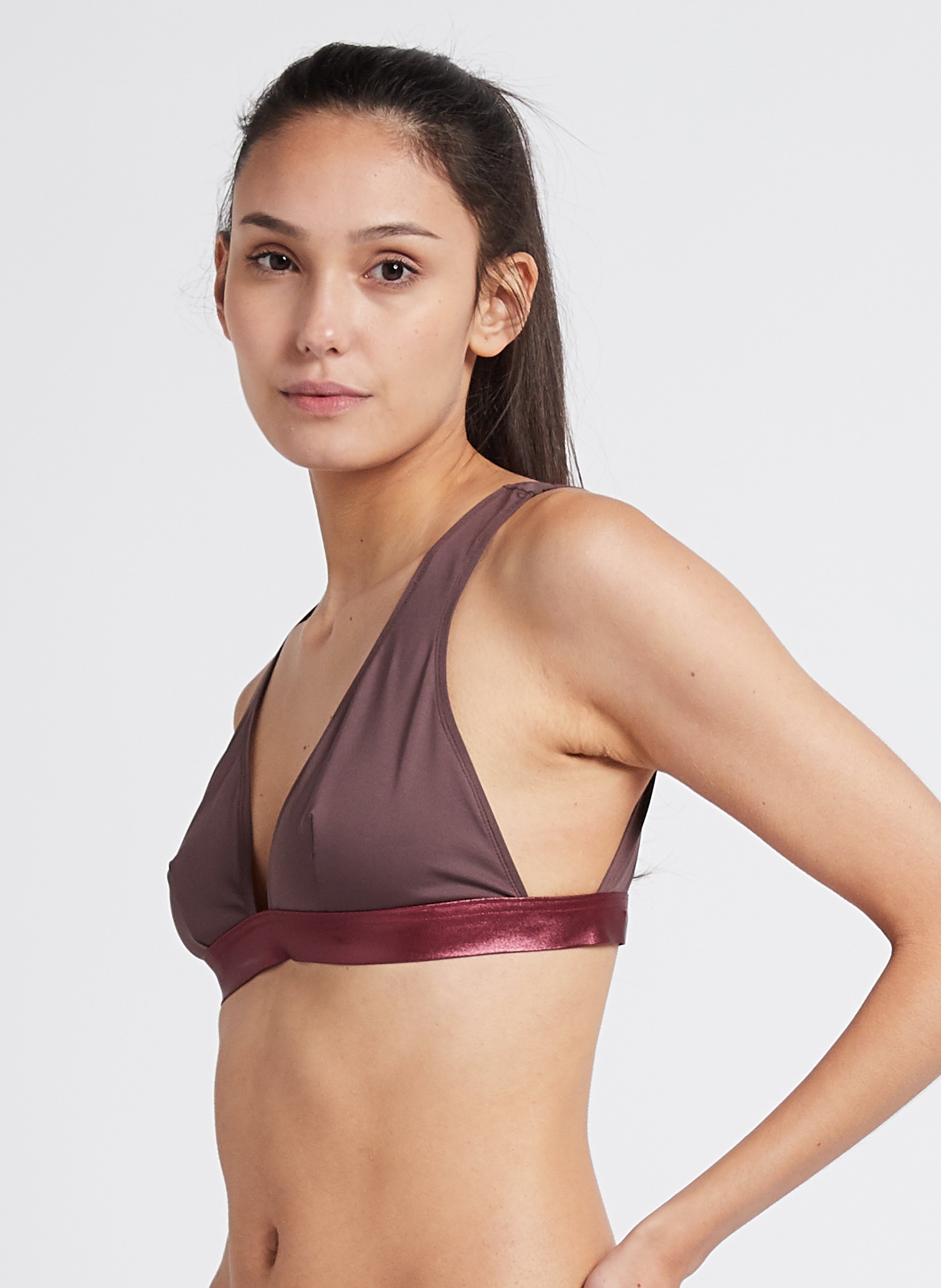 Brassière triangle  ALBERTINE Marron