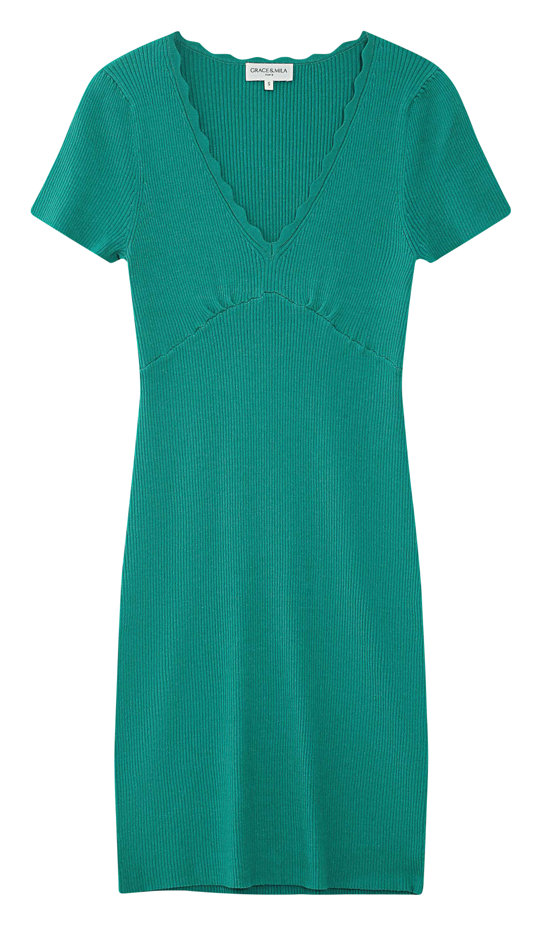 Robe courte col V GRACE ET MILA Vert