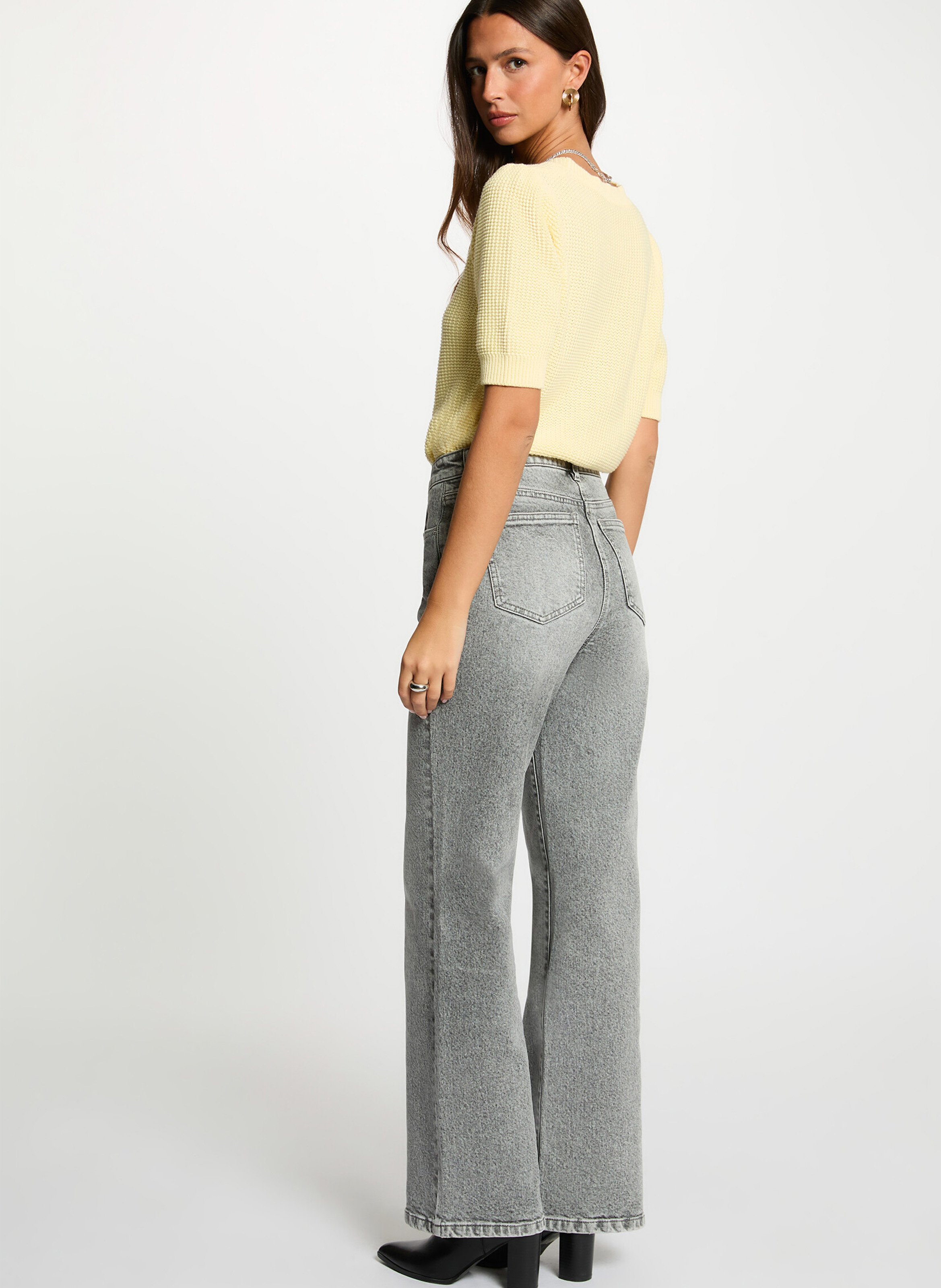 Cardigan met knoopsluiting in geribbelde breistof MORGAN Geel