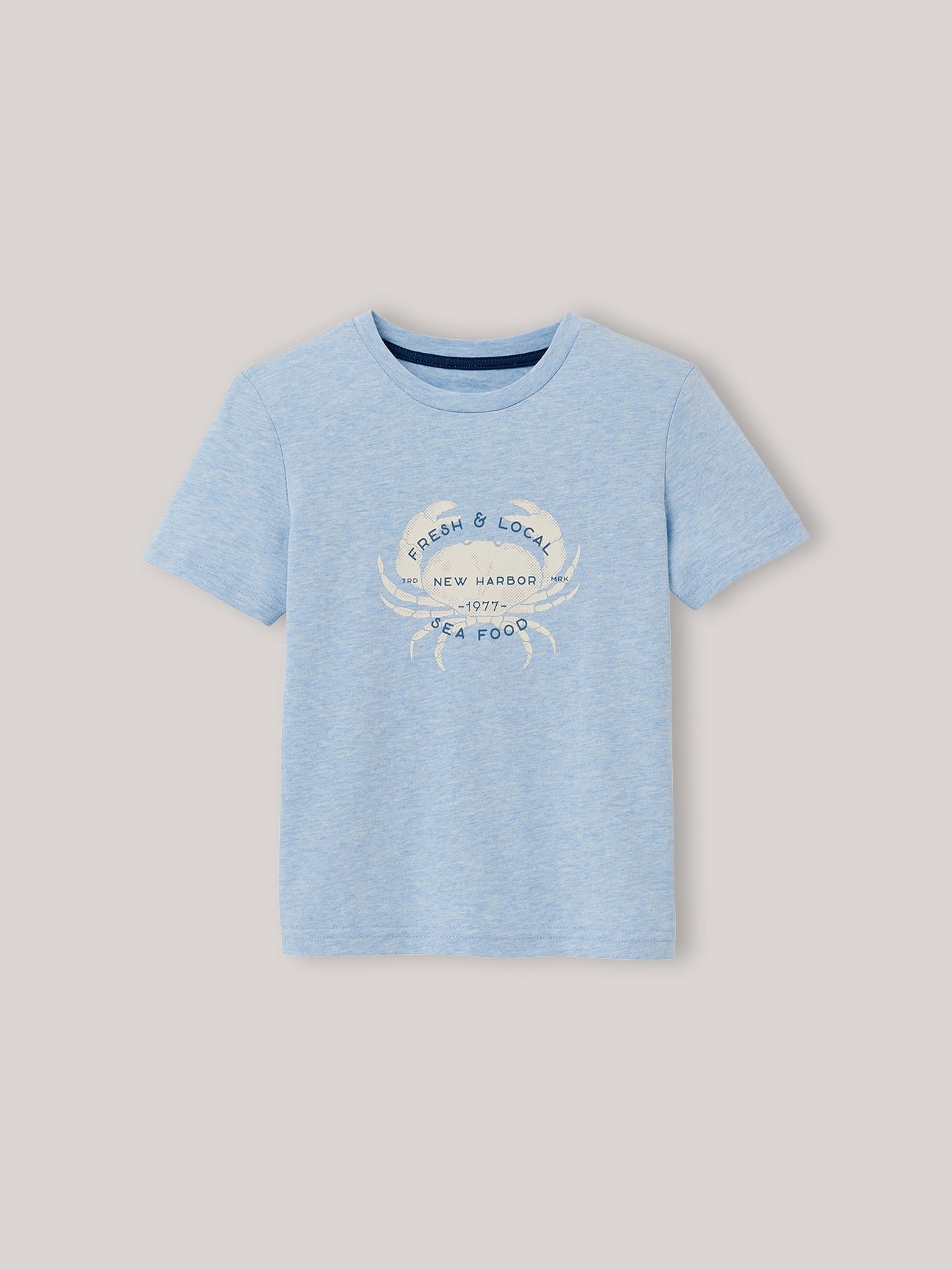 Organic cotton heathered T-shirt CYRILLUS Blue