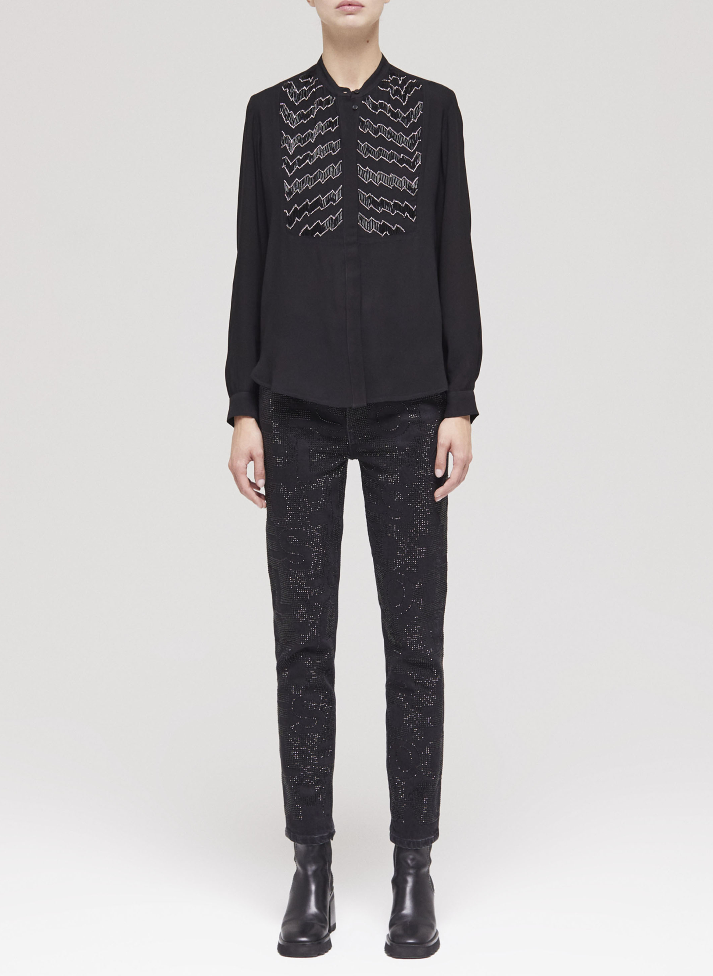 Chemise fluide en viscose THE KOOPLES Noir