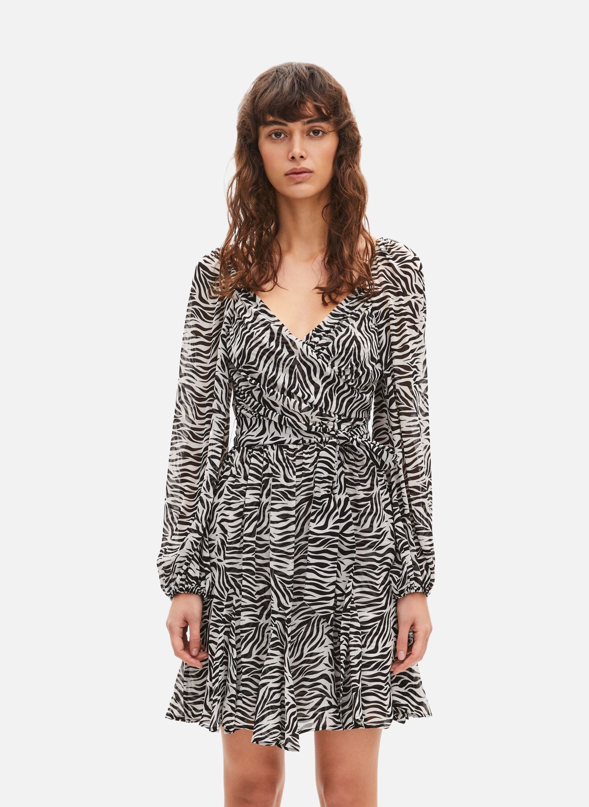 Printed midi wrap dress THE KOOPLES Black