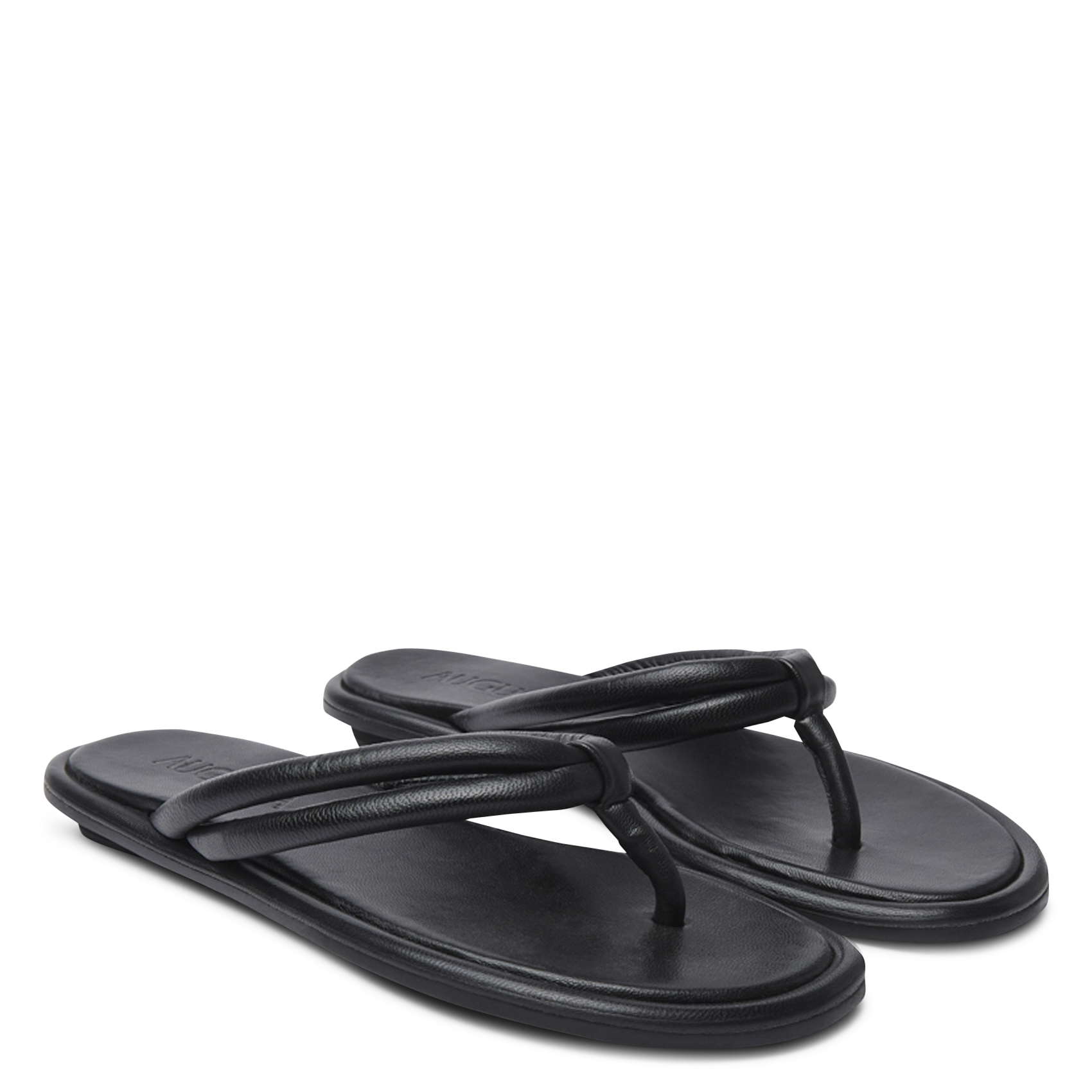 Tongs en cuir AUGUSTA Noir
